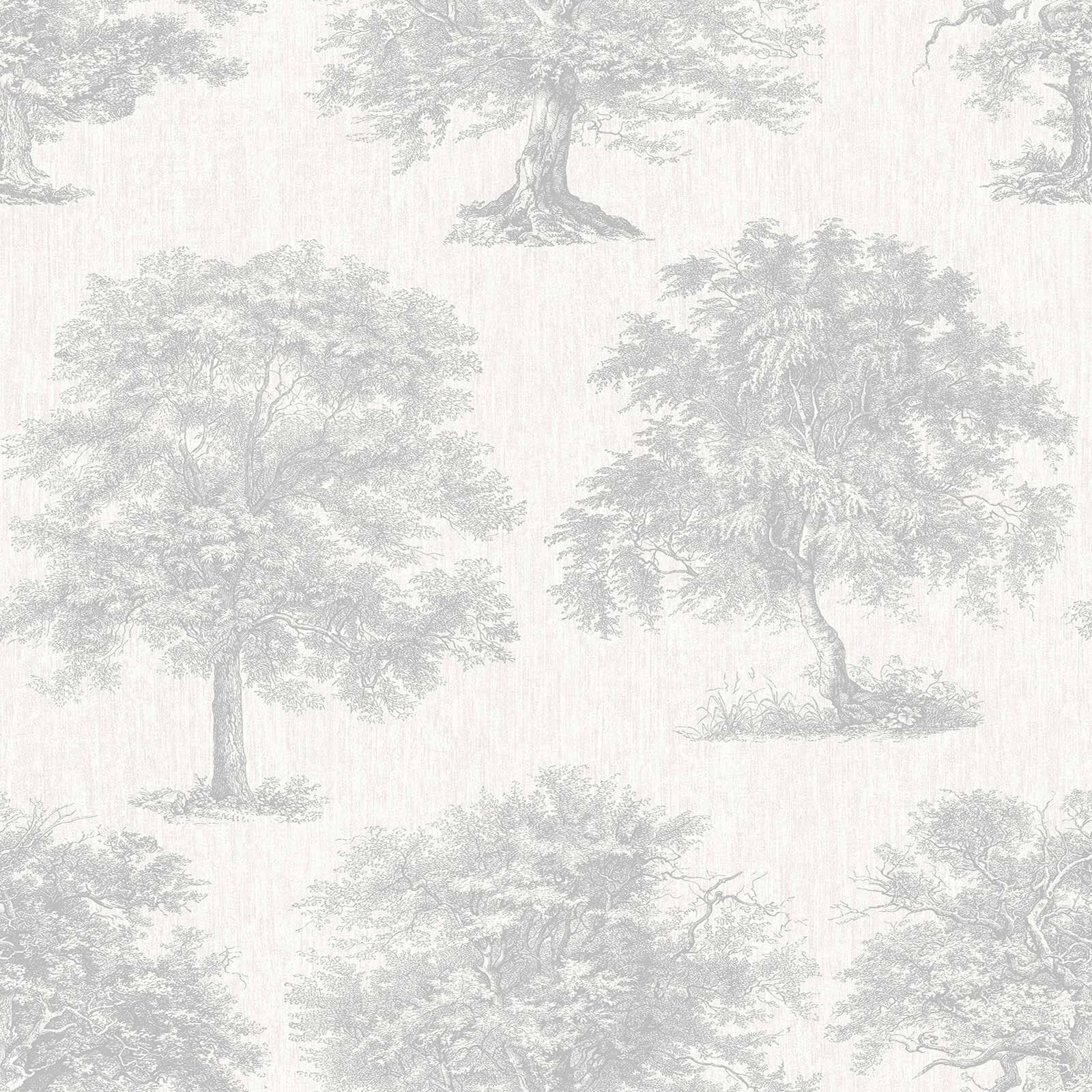 Superfresco Easy Trees Silver Wallpaper