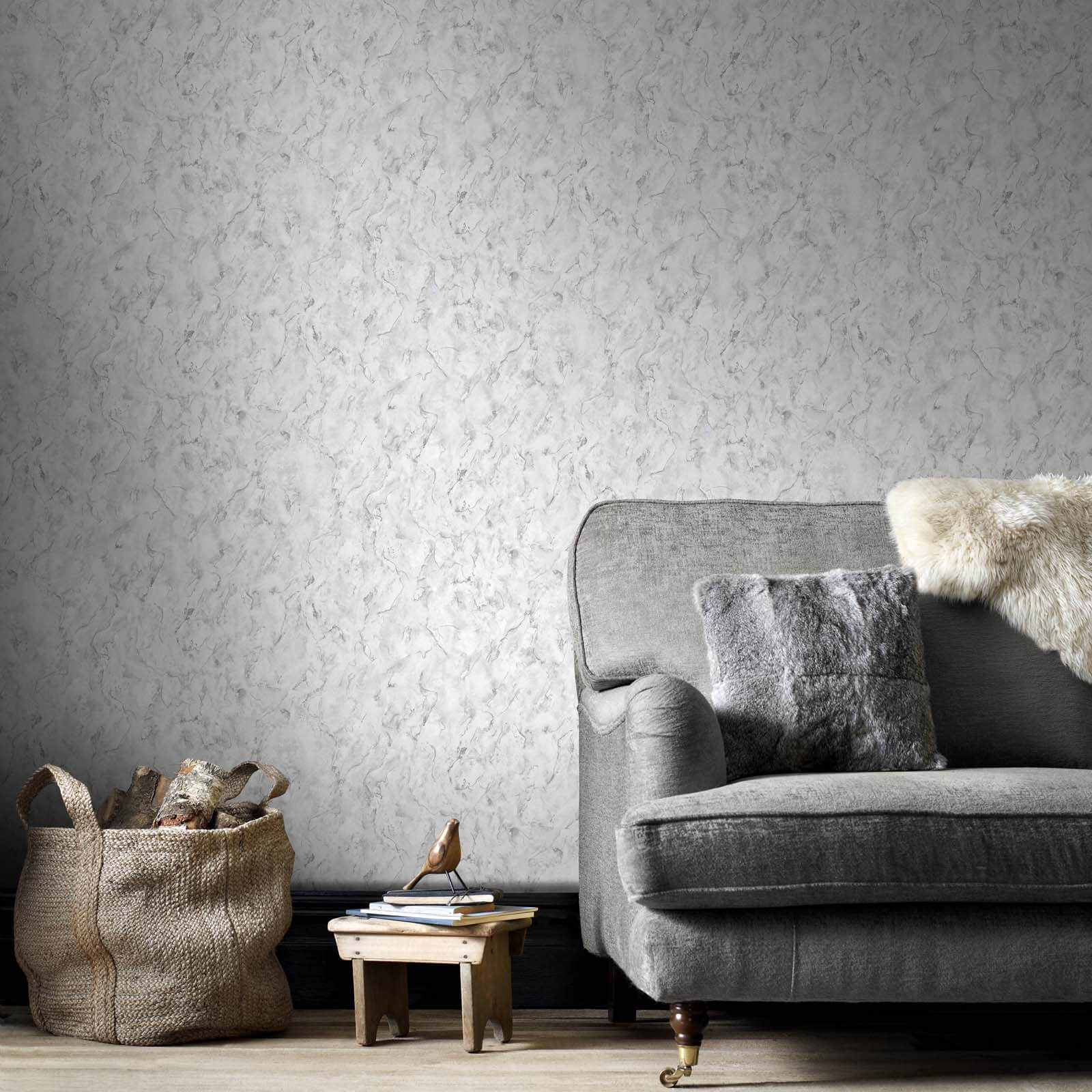 Boutique Marble White & Rose Gold Wallpaper