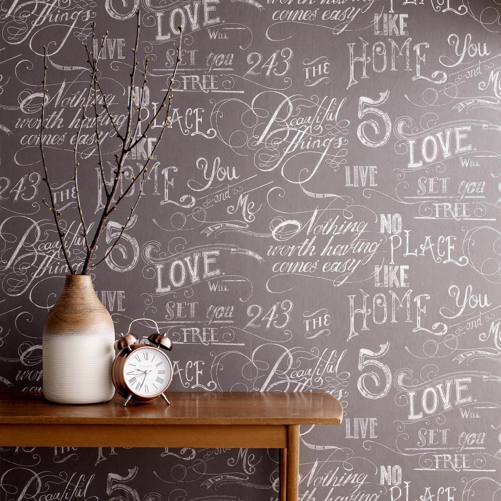 Fresco Chalkboard Wallpaper - Grey