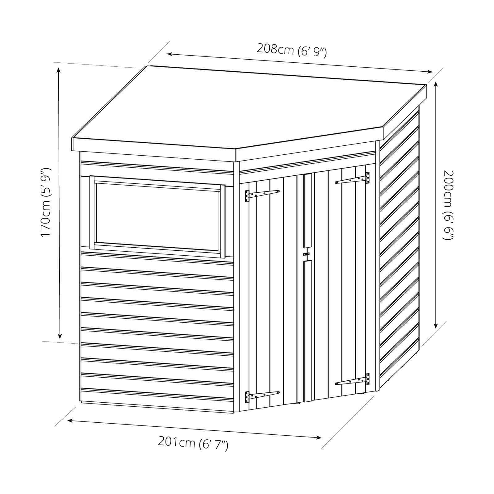 Mercia (Installation Included) 7x7ft Shiplap Corner Shed