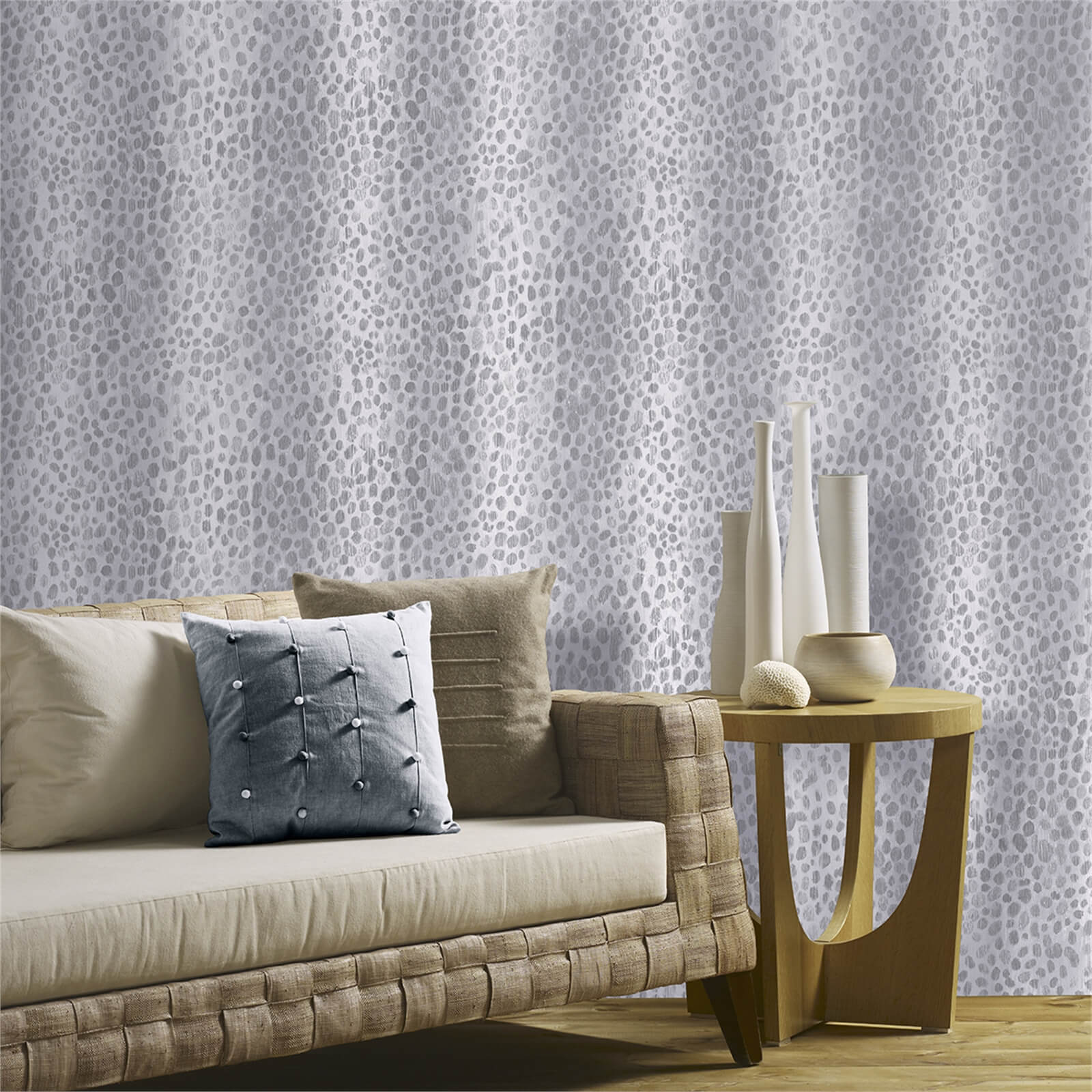 Arthouse Leopard Skin Animal Print Textured Glitter Grey Wallpaper