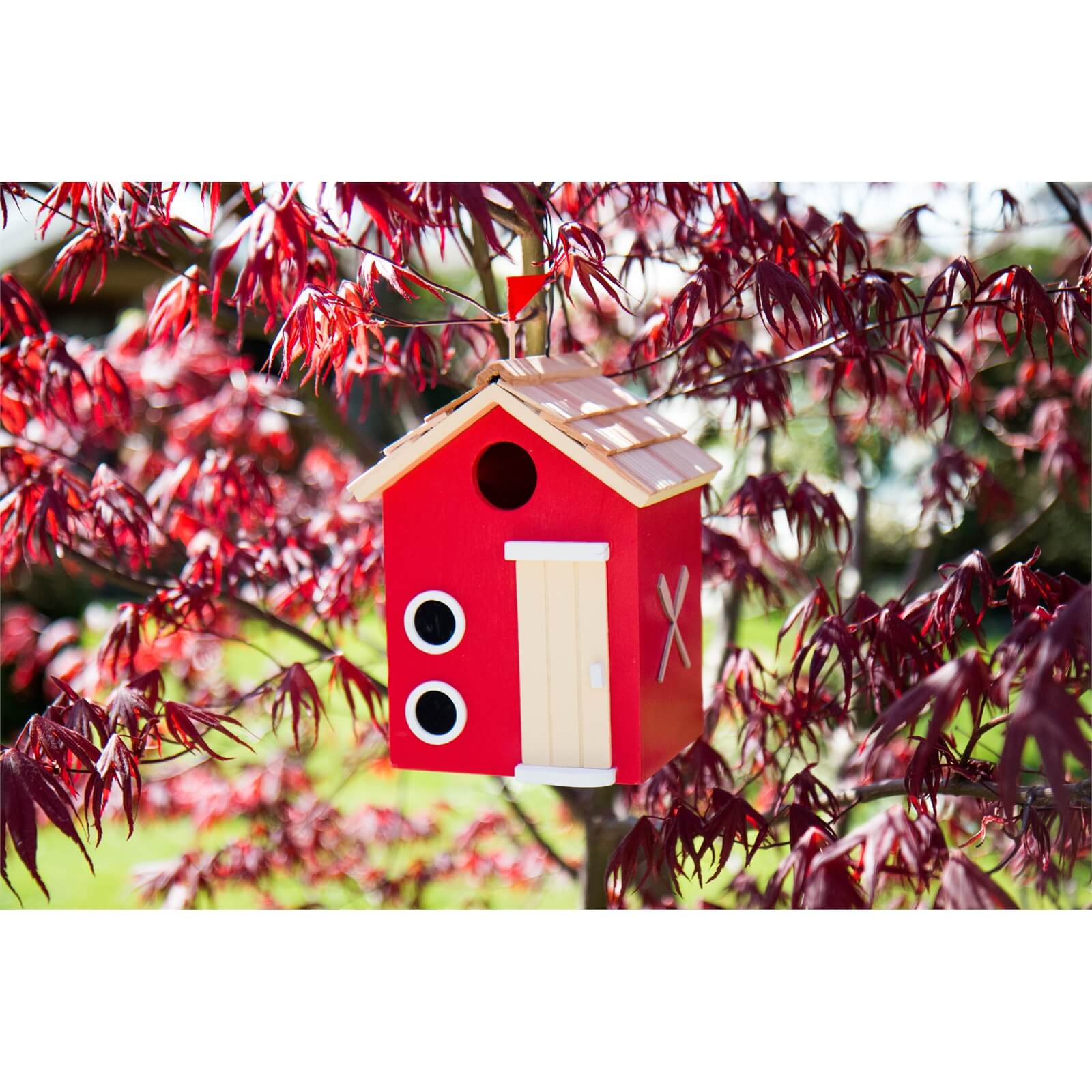 Bayside Beach Hut Bird House Red