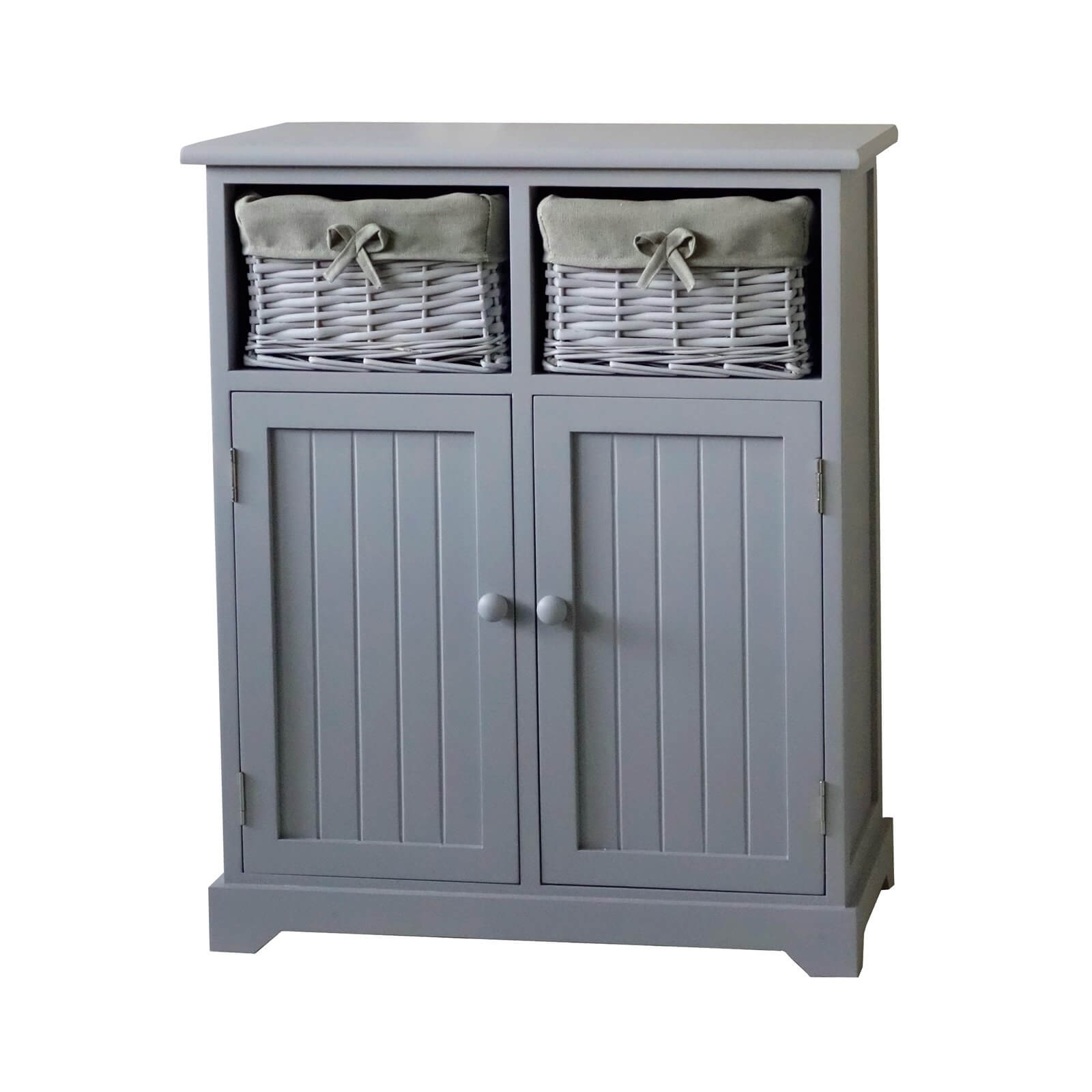 Grey Classic 2 Door, 2 Willow Drawer Storage Unit