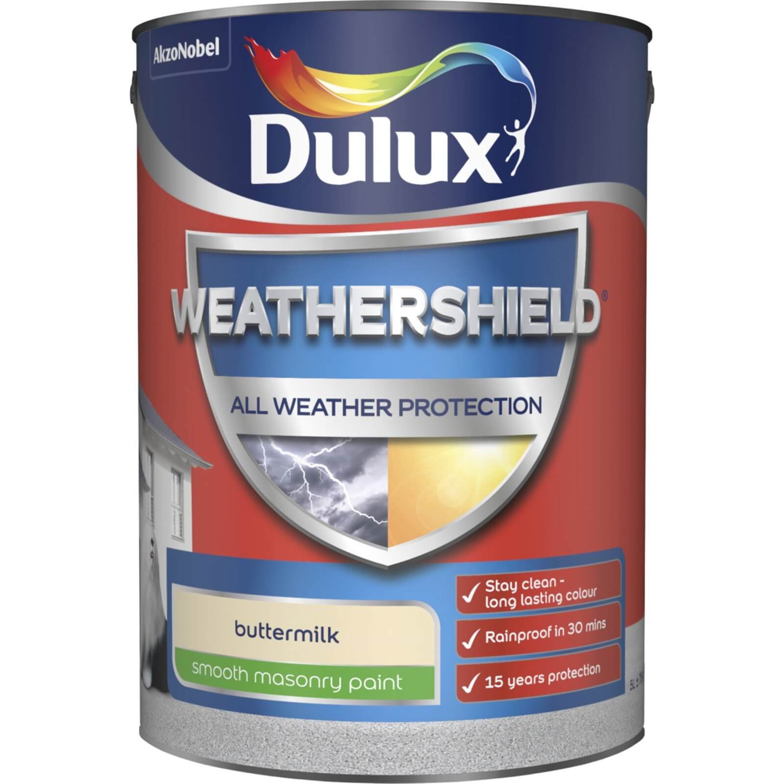 Dulux Weathershield All Weather Smooth Masonry Paint Buttermilk - 5L