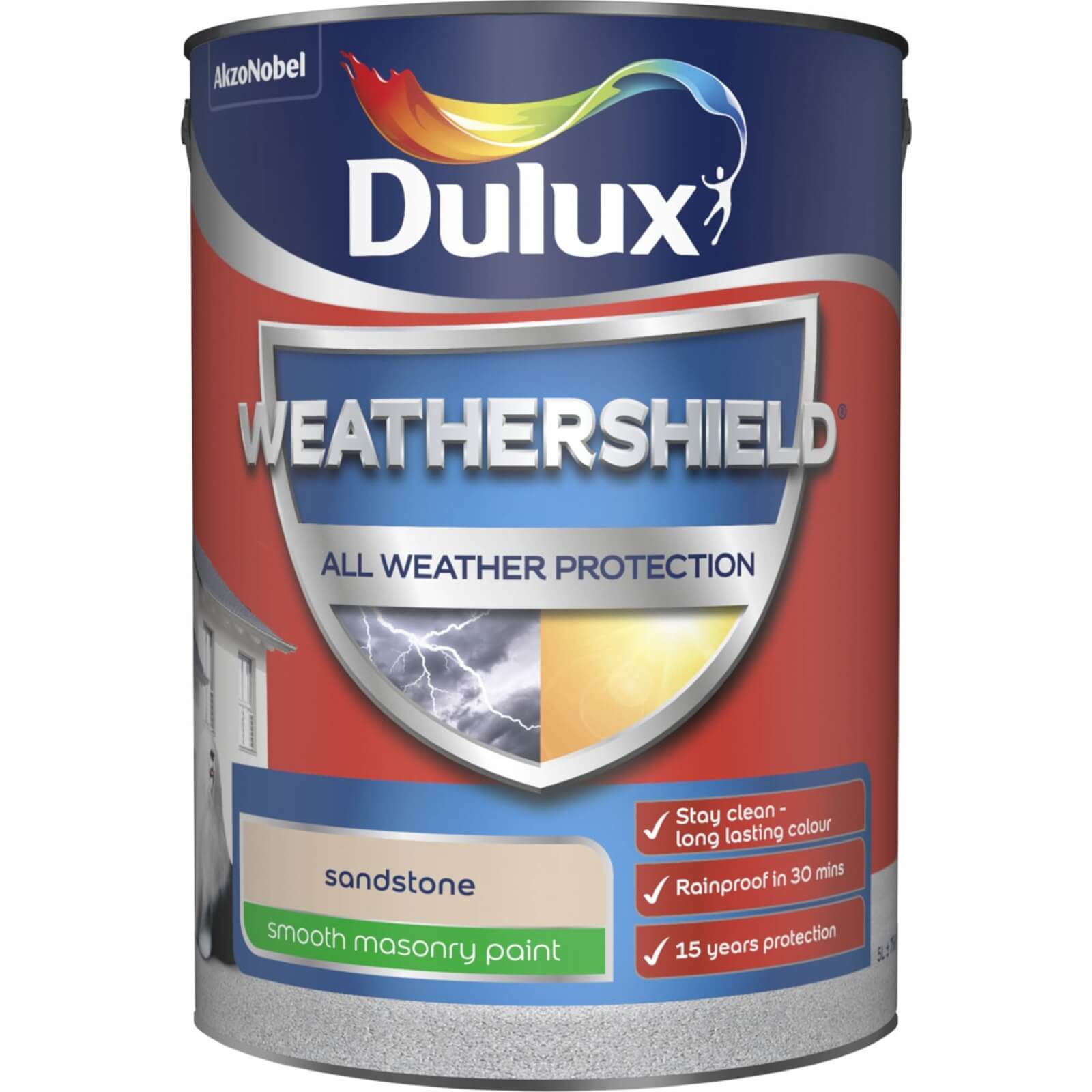 Dulux Weathershield All Weather Smooth Masonry Paint Sandstone - 5L