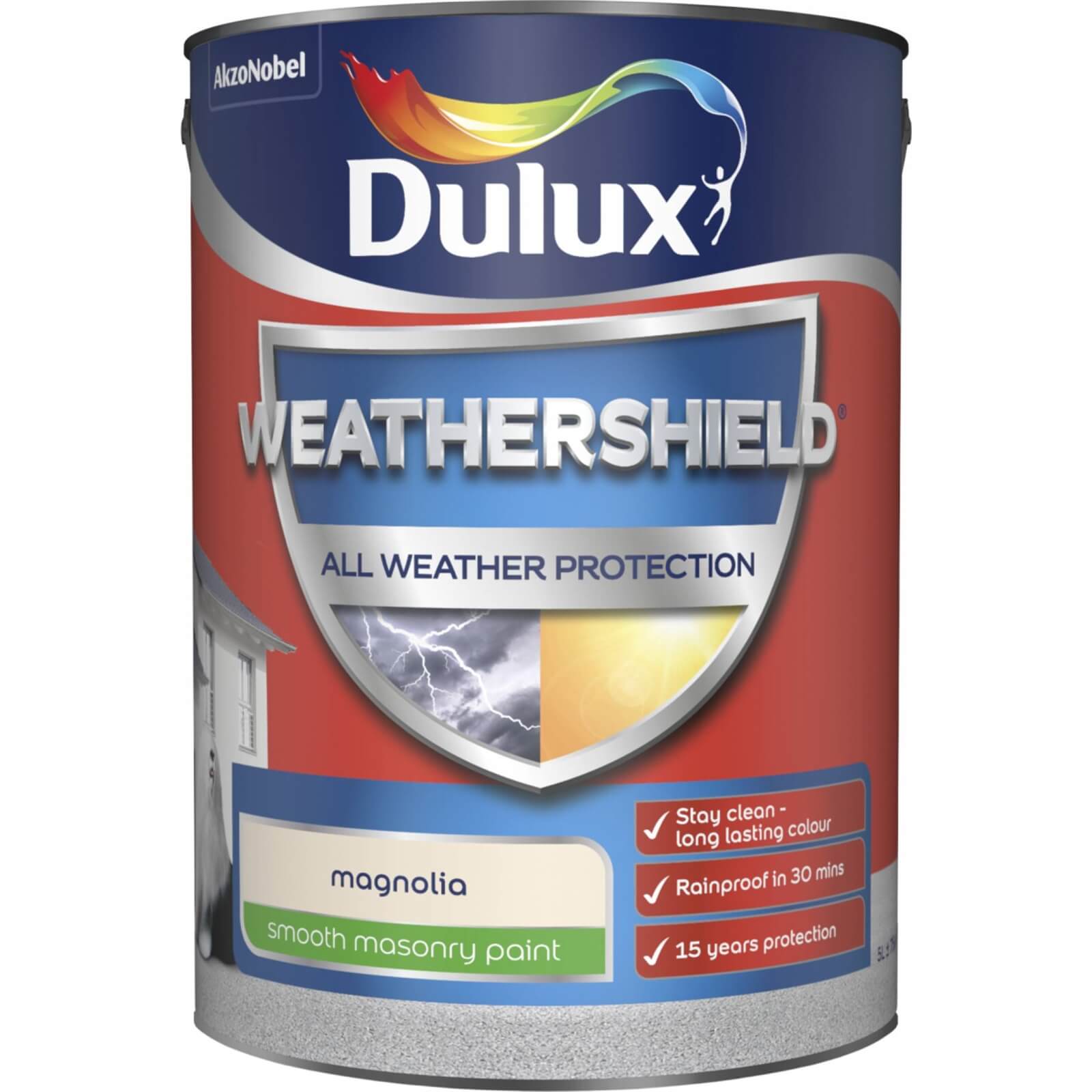 Dulux Weathershield All Weather Smooth Masonry Paint Magnolia - 5L