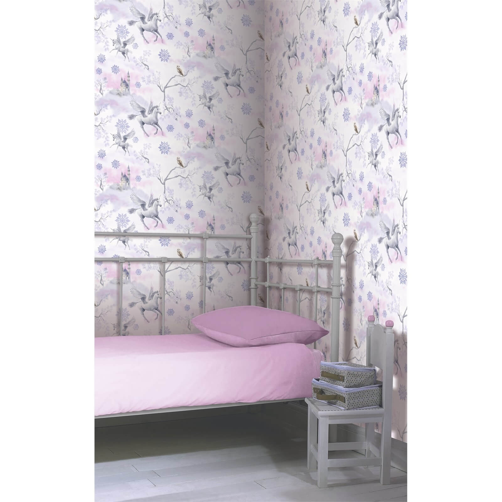 Arthouse Fairytale Unicorn Kids Smooth Glitter Lilac Wallpaper