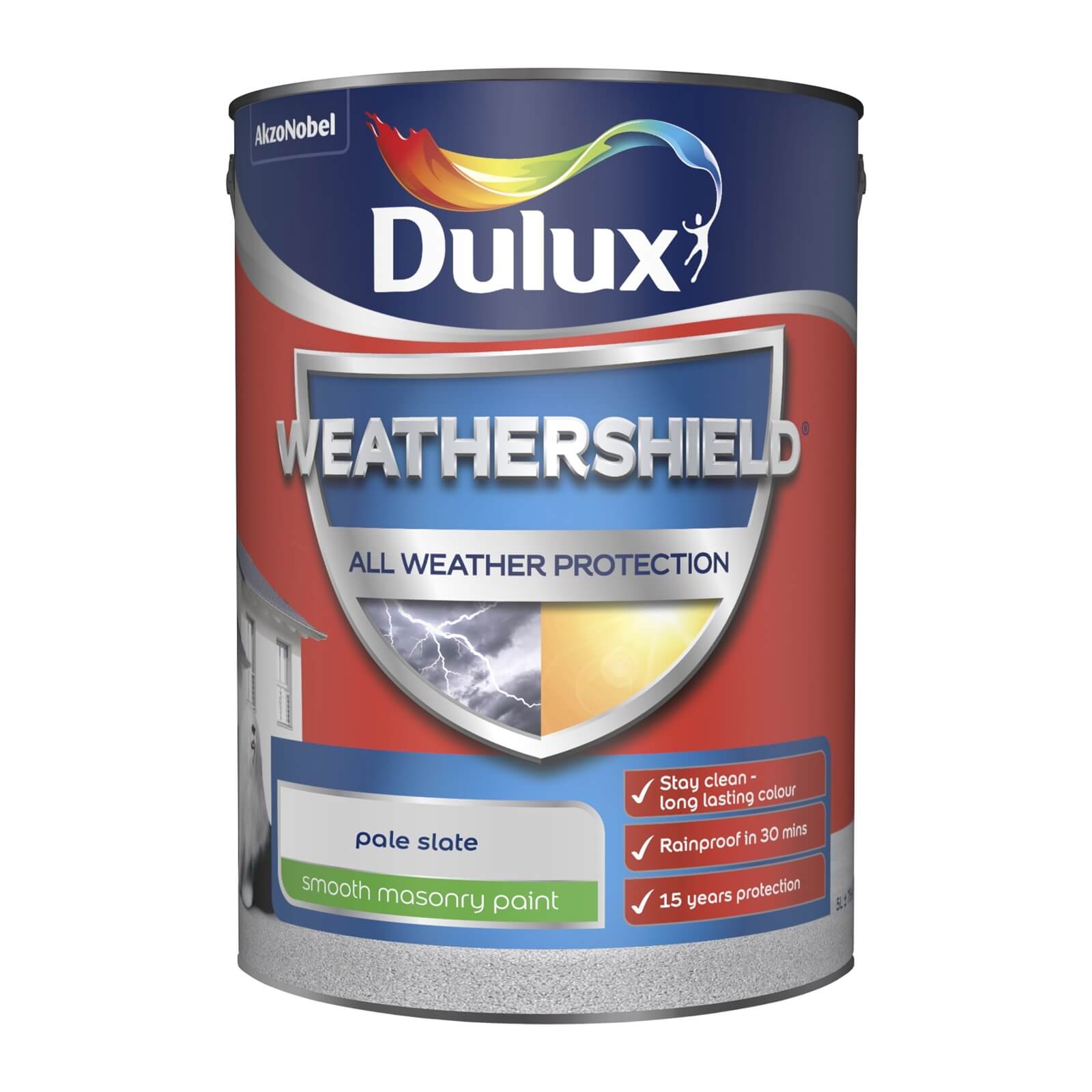 Dulux Weathershield All Weather Smooth Masonry Paint Pale Slate - 5L