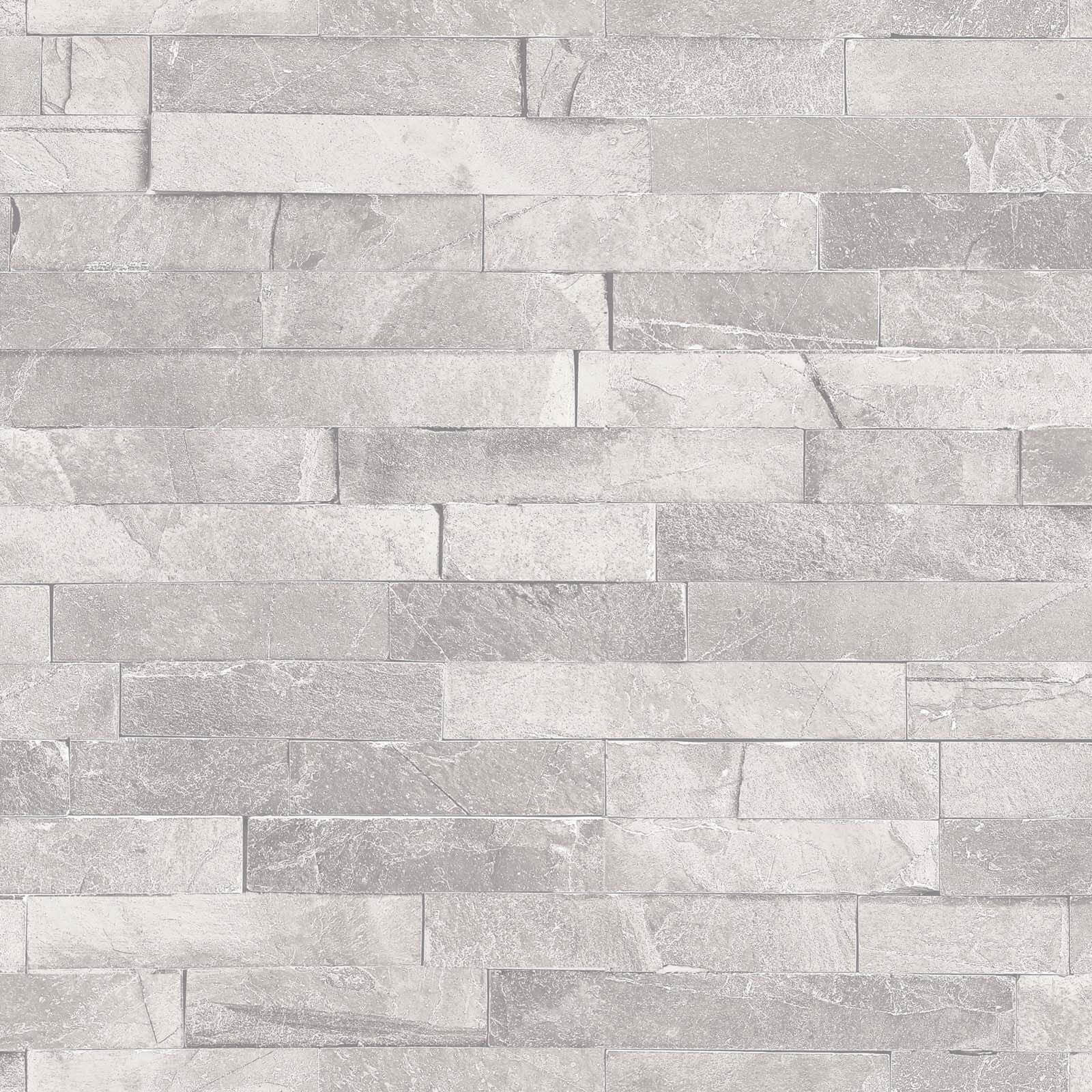 Arthouse Diamond Slate Brick Textured Glitter Dove Grey Wallpaper