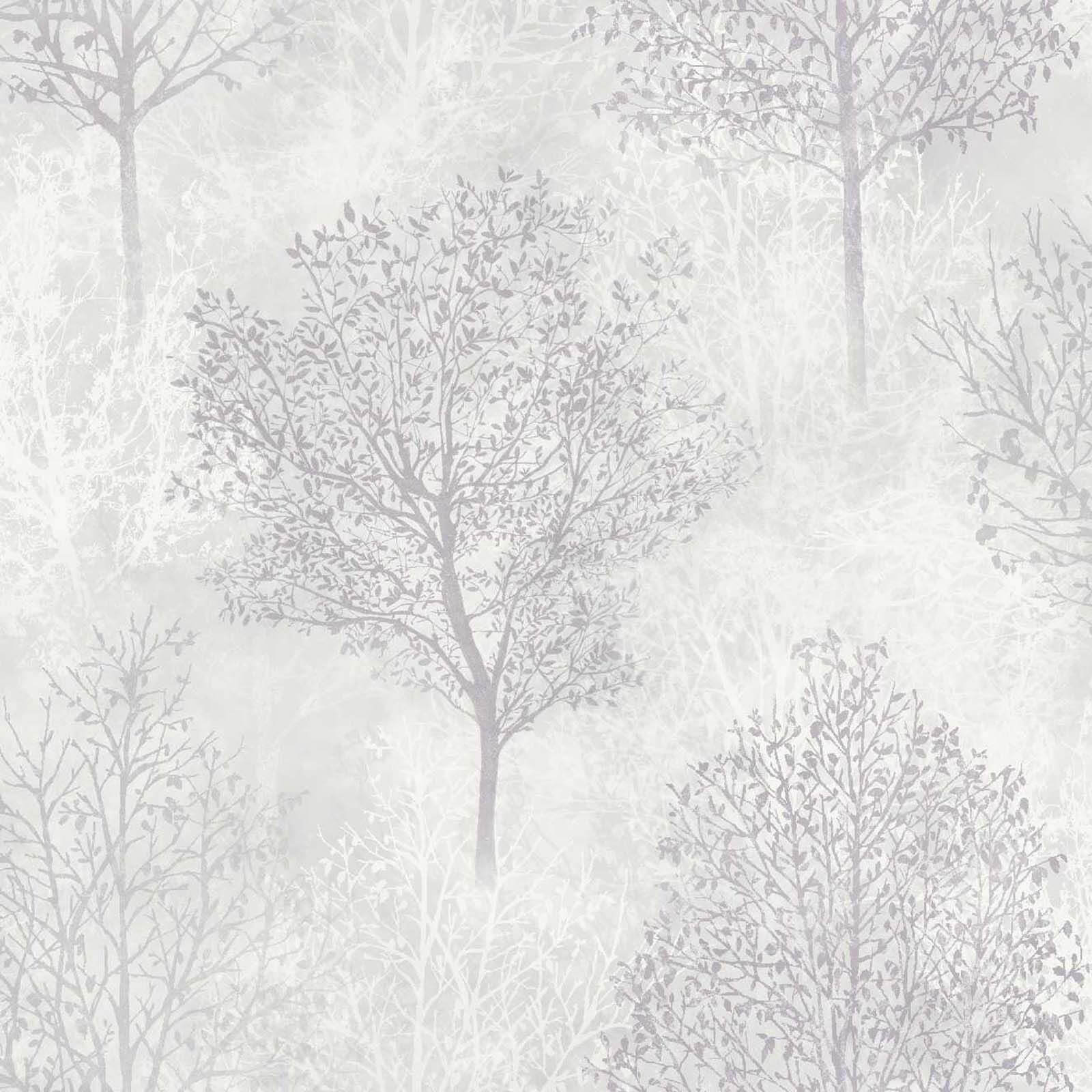 Arthouse Silva Woods Tree Embossed Grey and Mauve Wallpaper