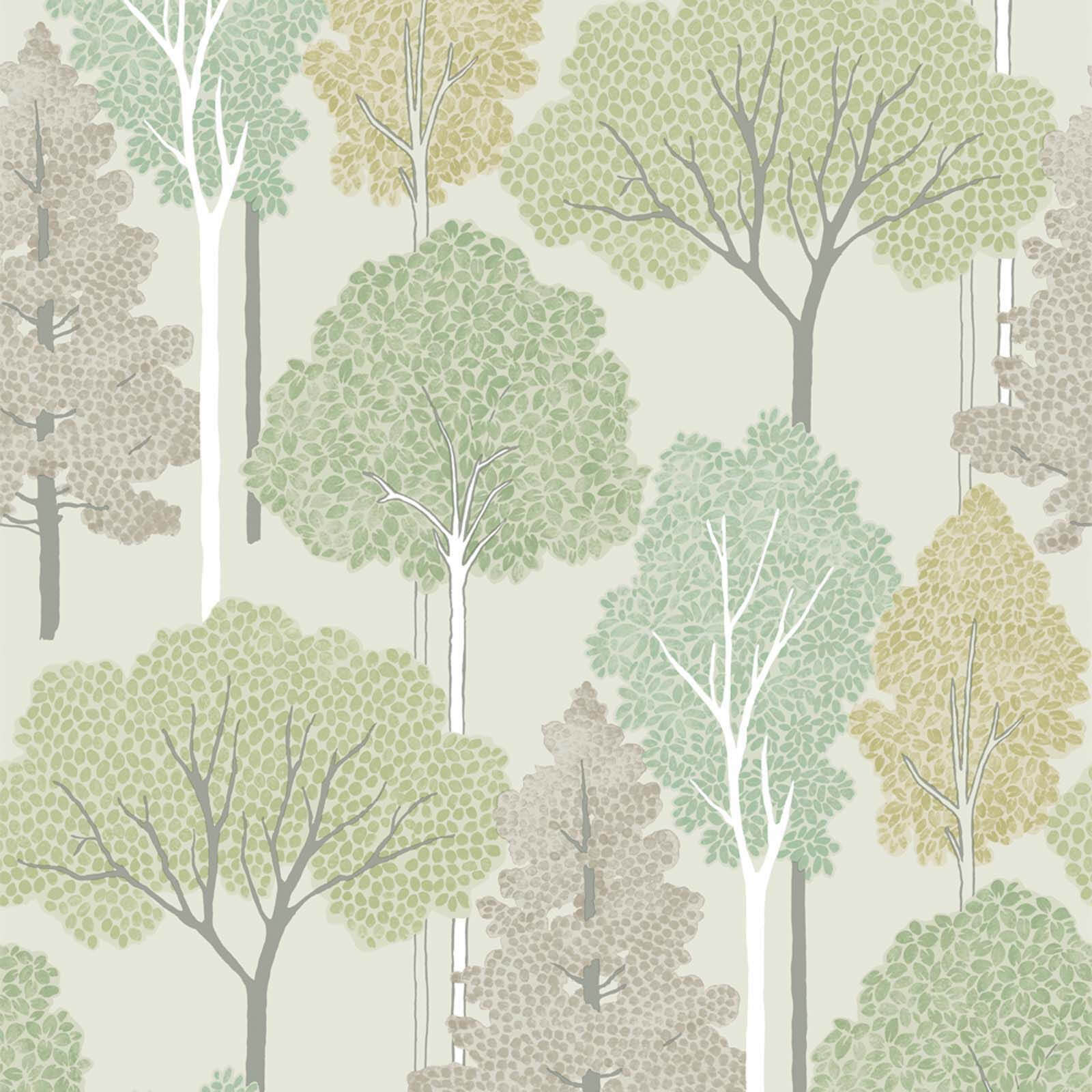 Arthouse Ellwood Tree Smooth Giltter Green Wallpaper