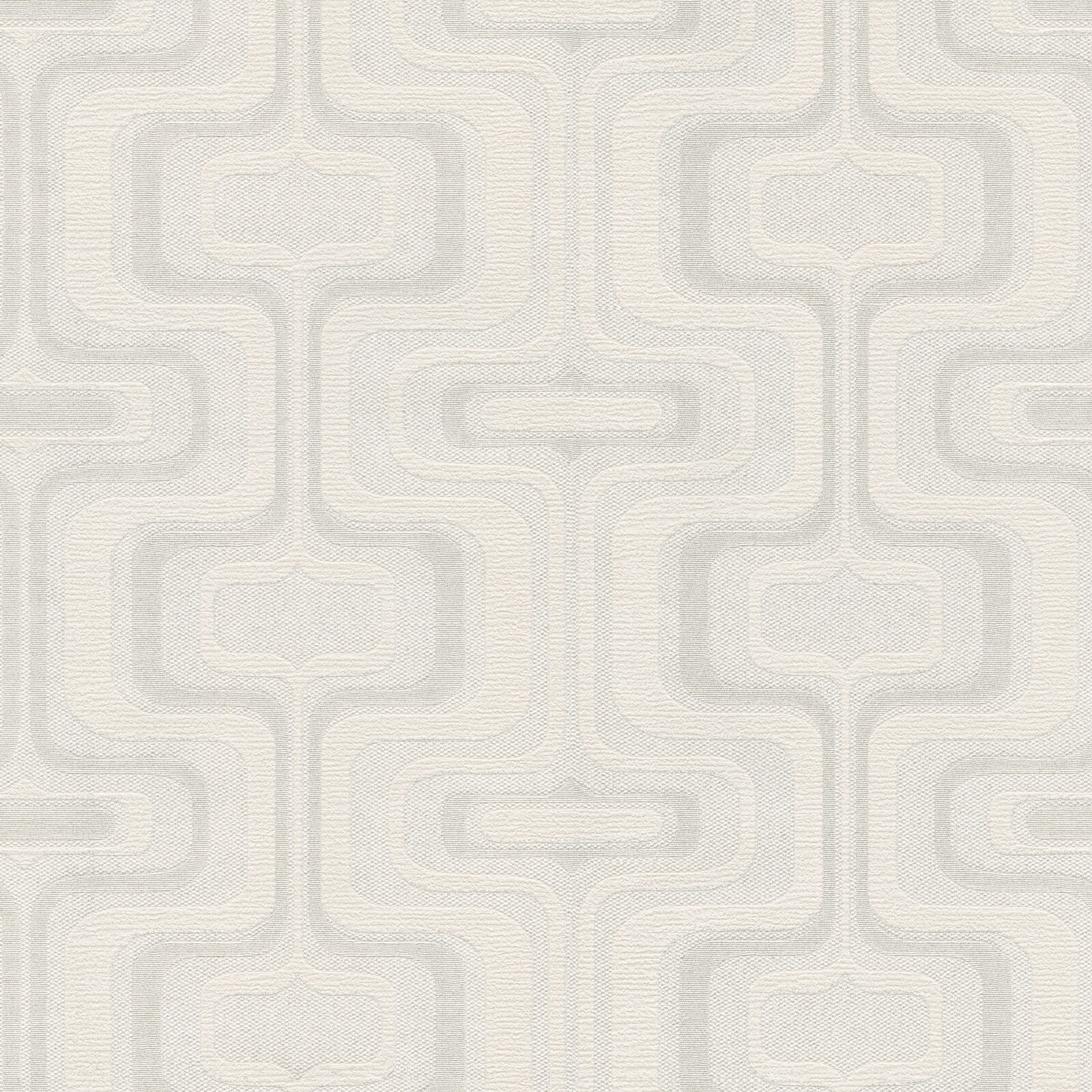 Belgravia Decor San Remo Geometric Embossed Metallic Ivory Wallpaper