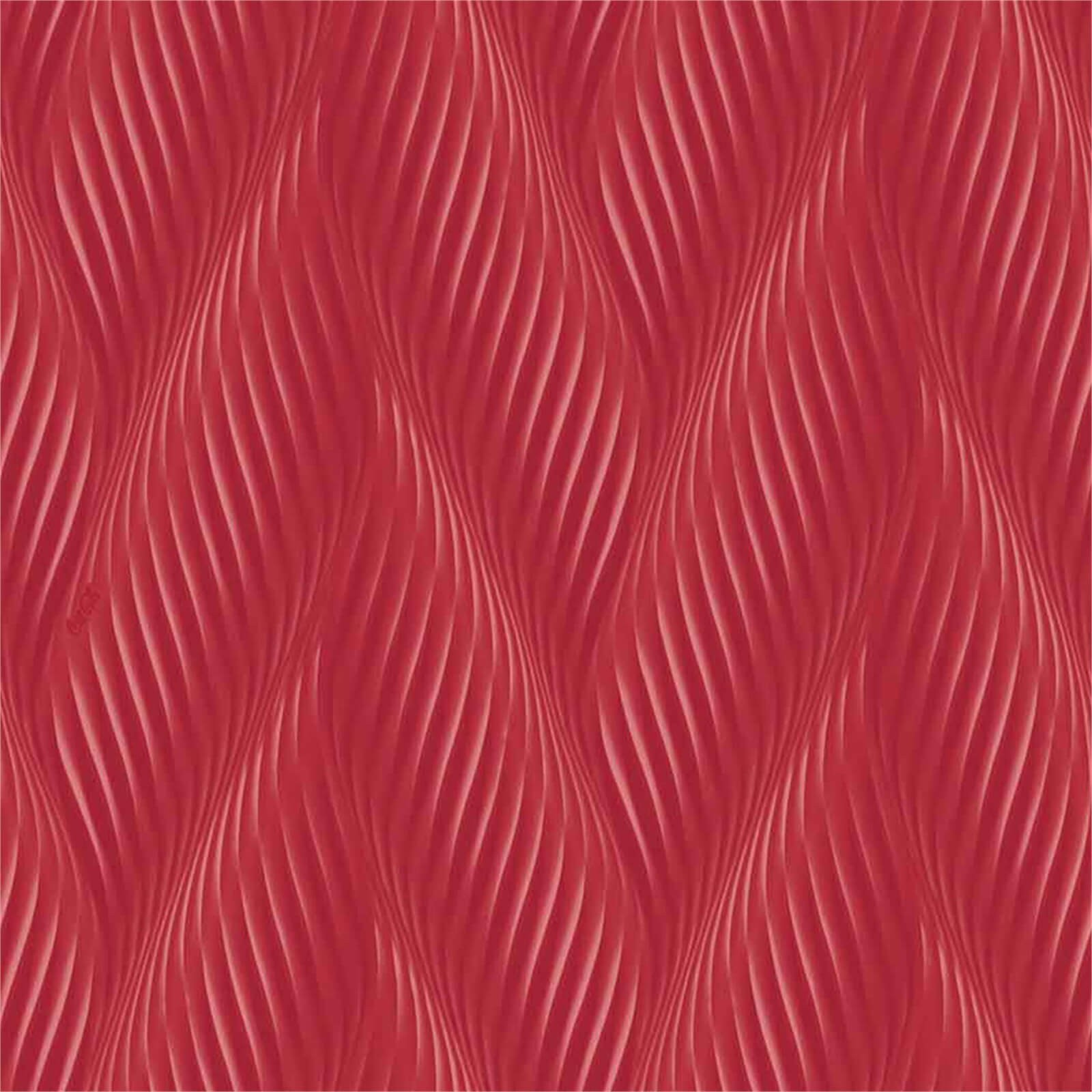 Belgravia Decor Coca Cola Geometric Embossed Metallic Wave Red Wallpaper