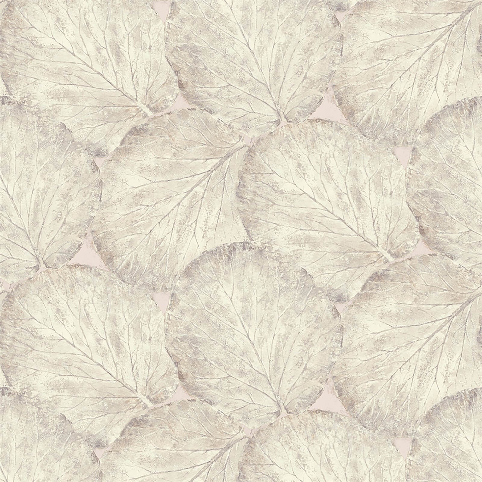 Arthouse Beech Leaf Textured White Wallpaper