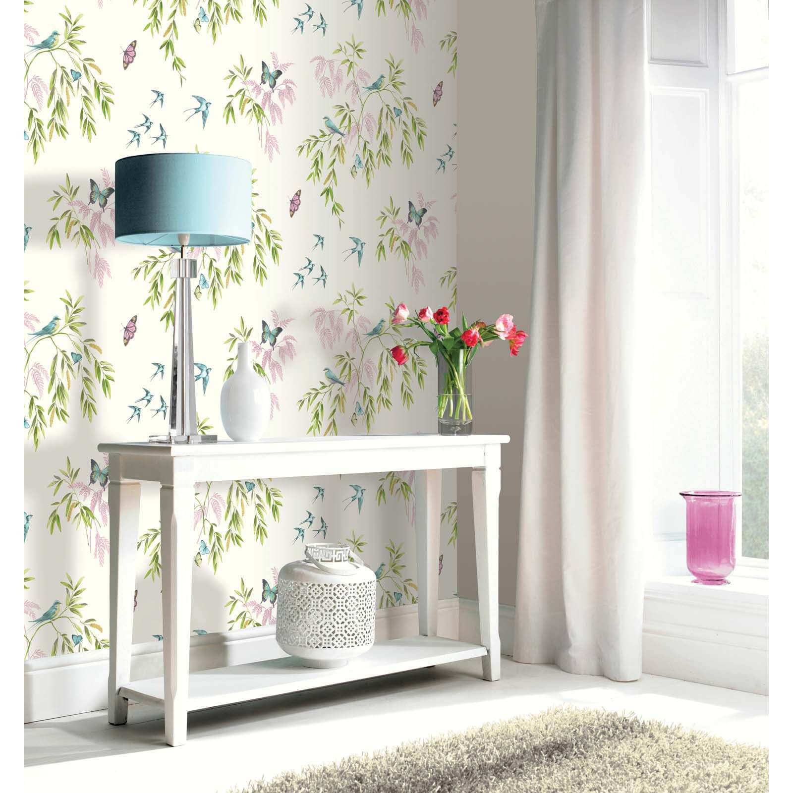 Arthouse Halcyon Days Floral Smooth Glitter Multi Coloured Wallpaper