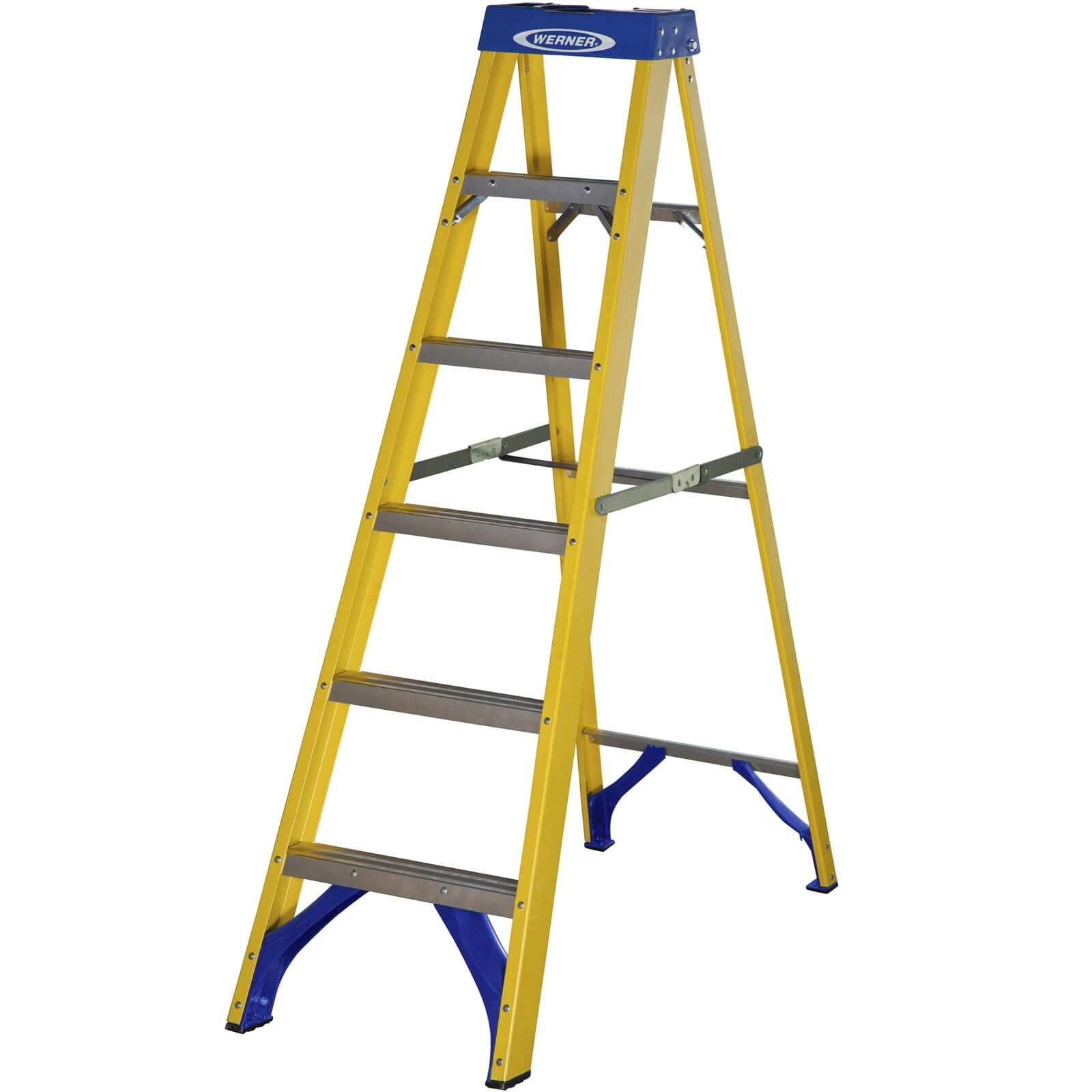 Werner Fibreglass Step Ladder - 6 Tread