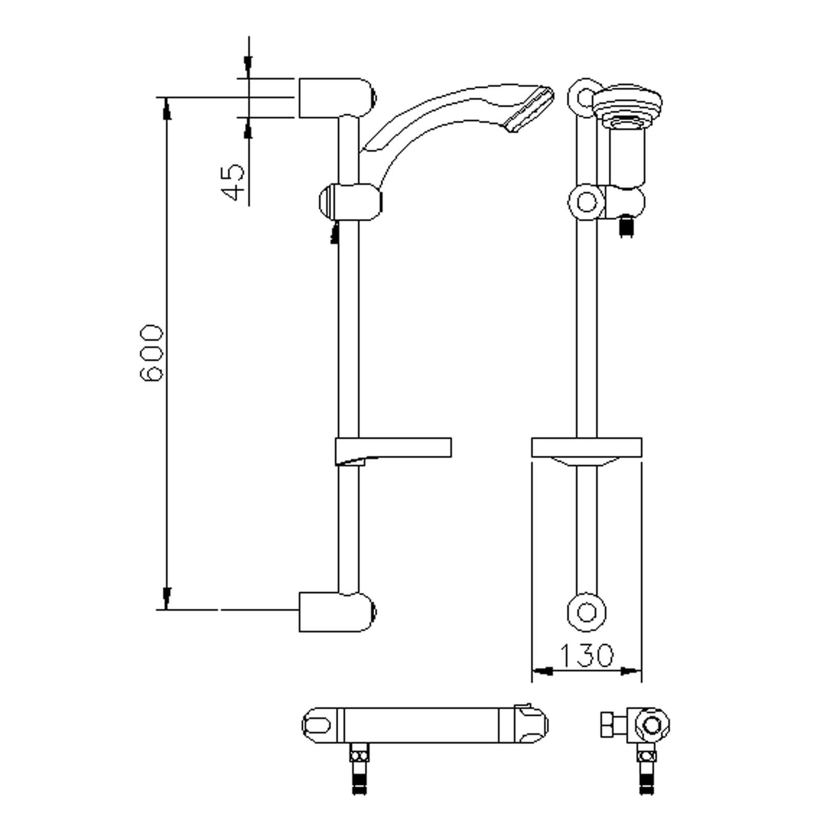 Balterley Thermostatic Bar Shower With Kit
