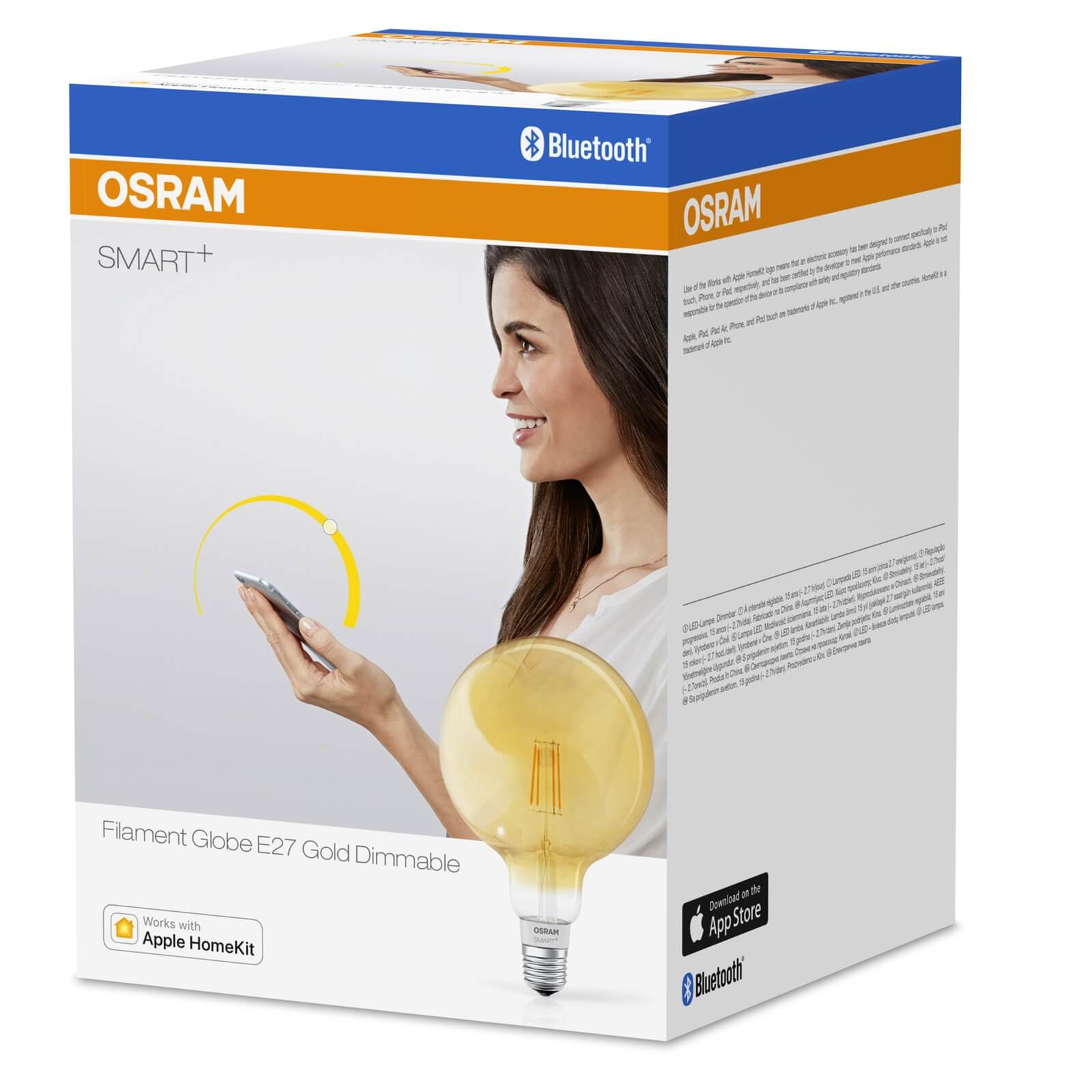 Osram Smart+ Fil GL60 Bluetooth Amber ES Light Bulb