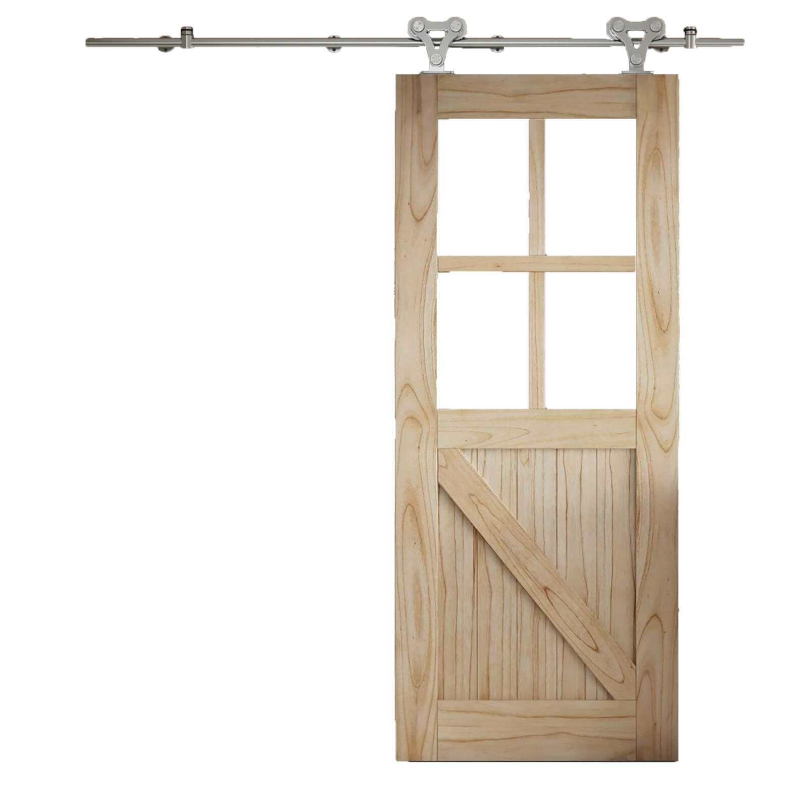 Cottage FLB Sliding Barn Clear Glazed Door with Elegant Track 2073 x 862mm