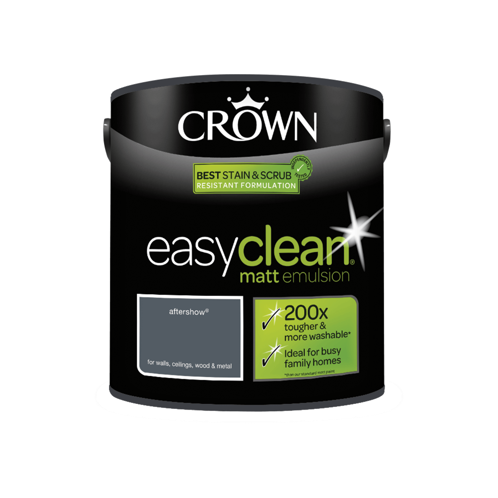 Crown Easyclean Washable & Wipeable Multi Surface Matt Paint Aftershow - 2.5L