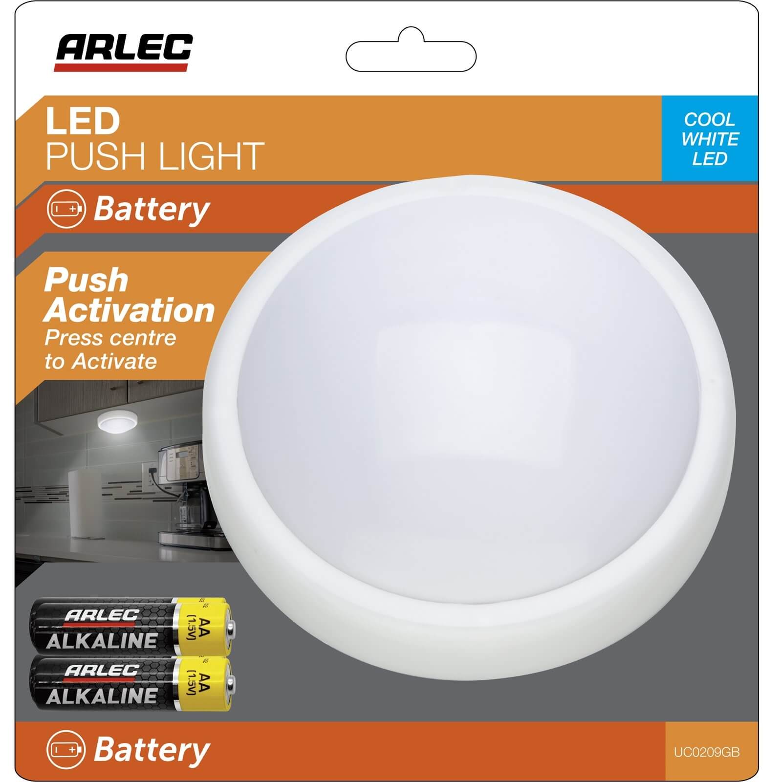 Arlec Round LED Push Light