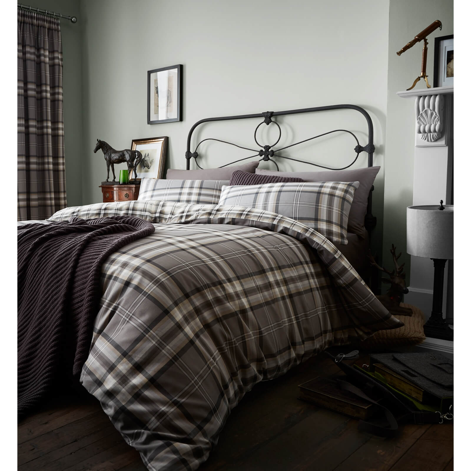 Catherine Lansfield Kelso Easy Care Single Duvet Set - Charcoal