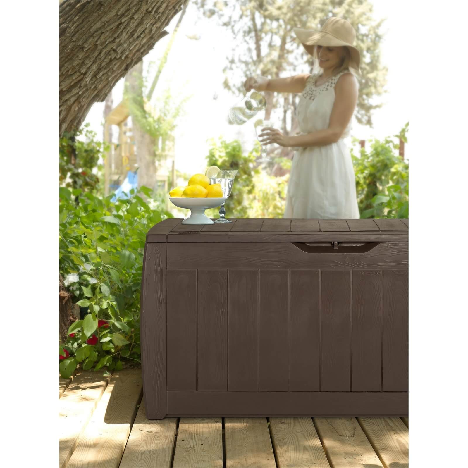Keter Hollywood Outdoor Garden Storage Box 270L - Brown