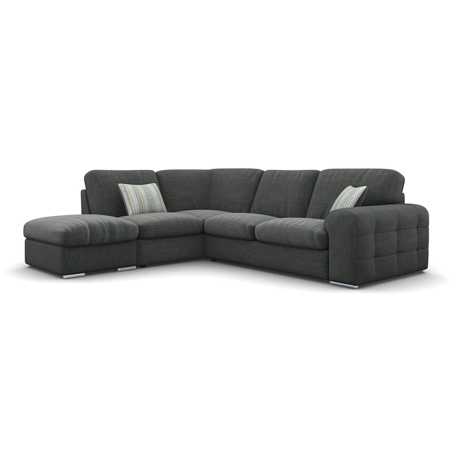Amethyst Lefthand Corner Sofa - Charcoal