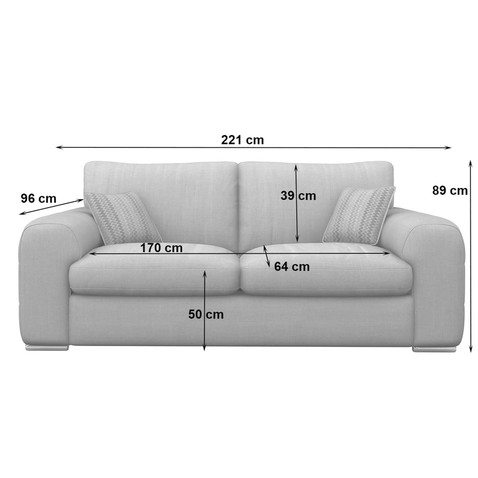 Amethyst 3 Seater Sofa - Brown
