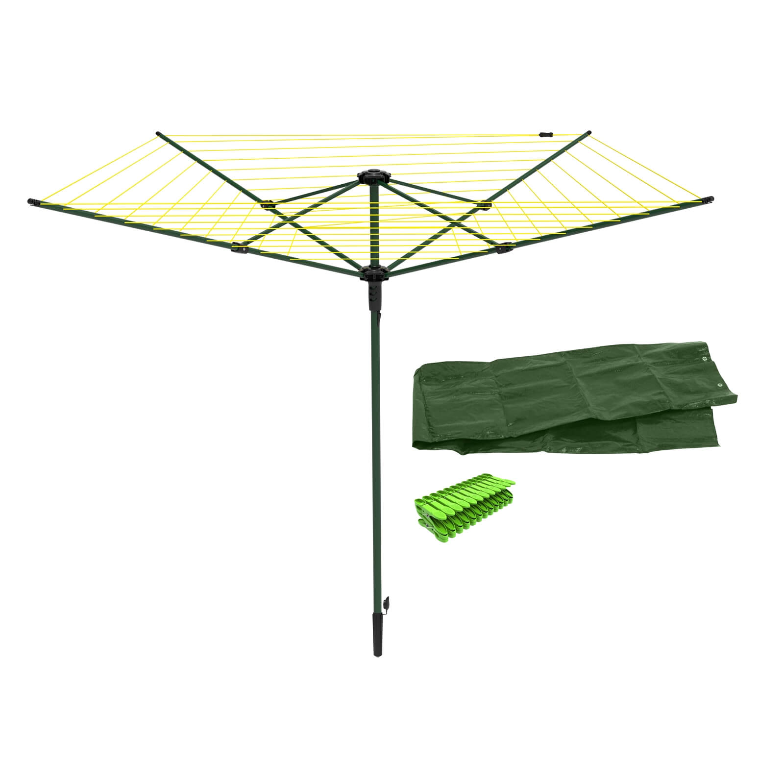RotosSpin 50m 4 Arm Rotary Airer & Accessories