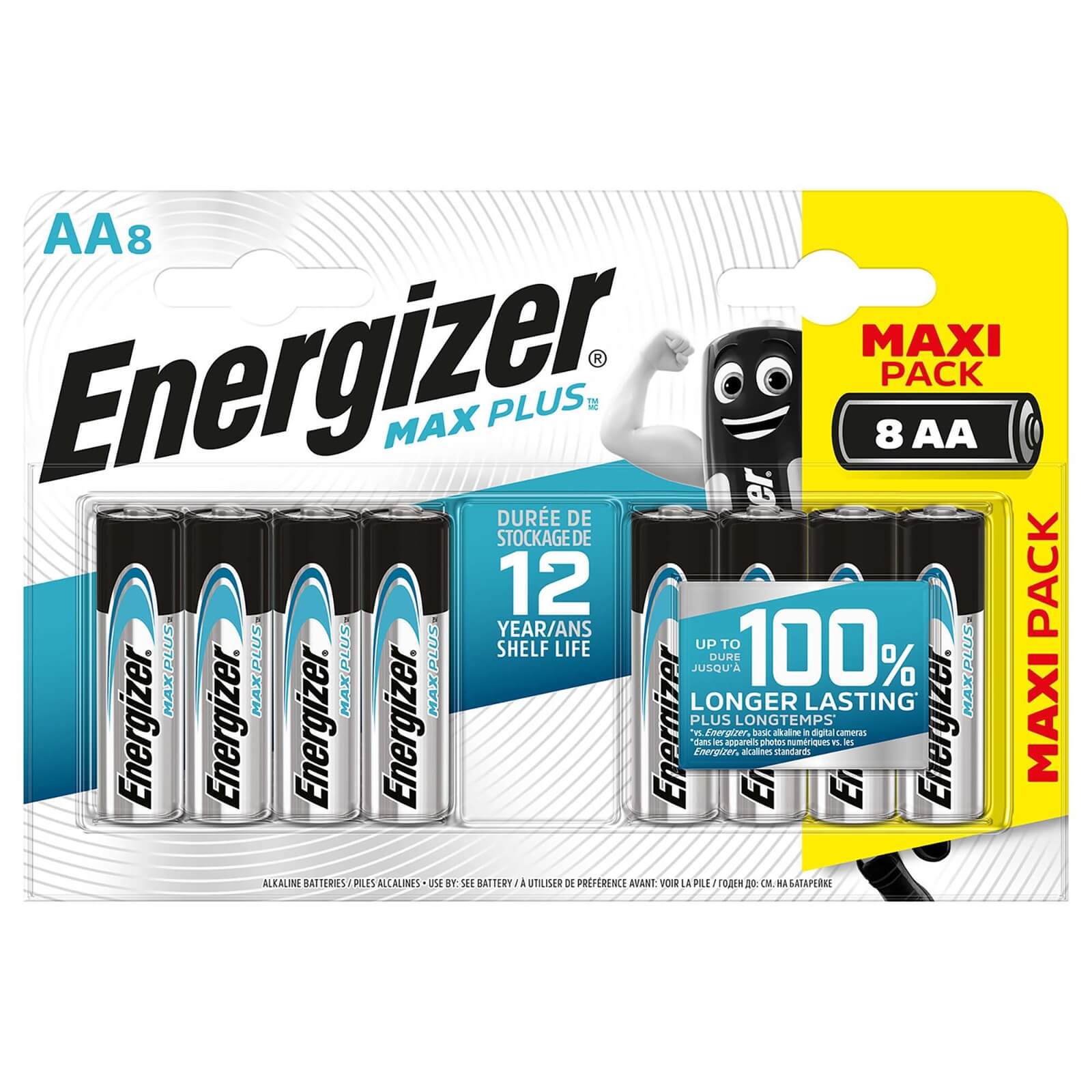 Energizer MAX PLUS Alkaline AA Batteries - 8 Pack