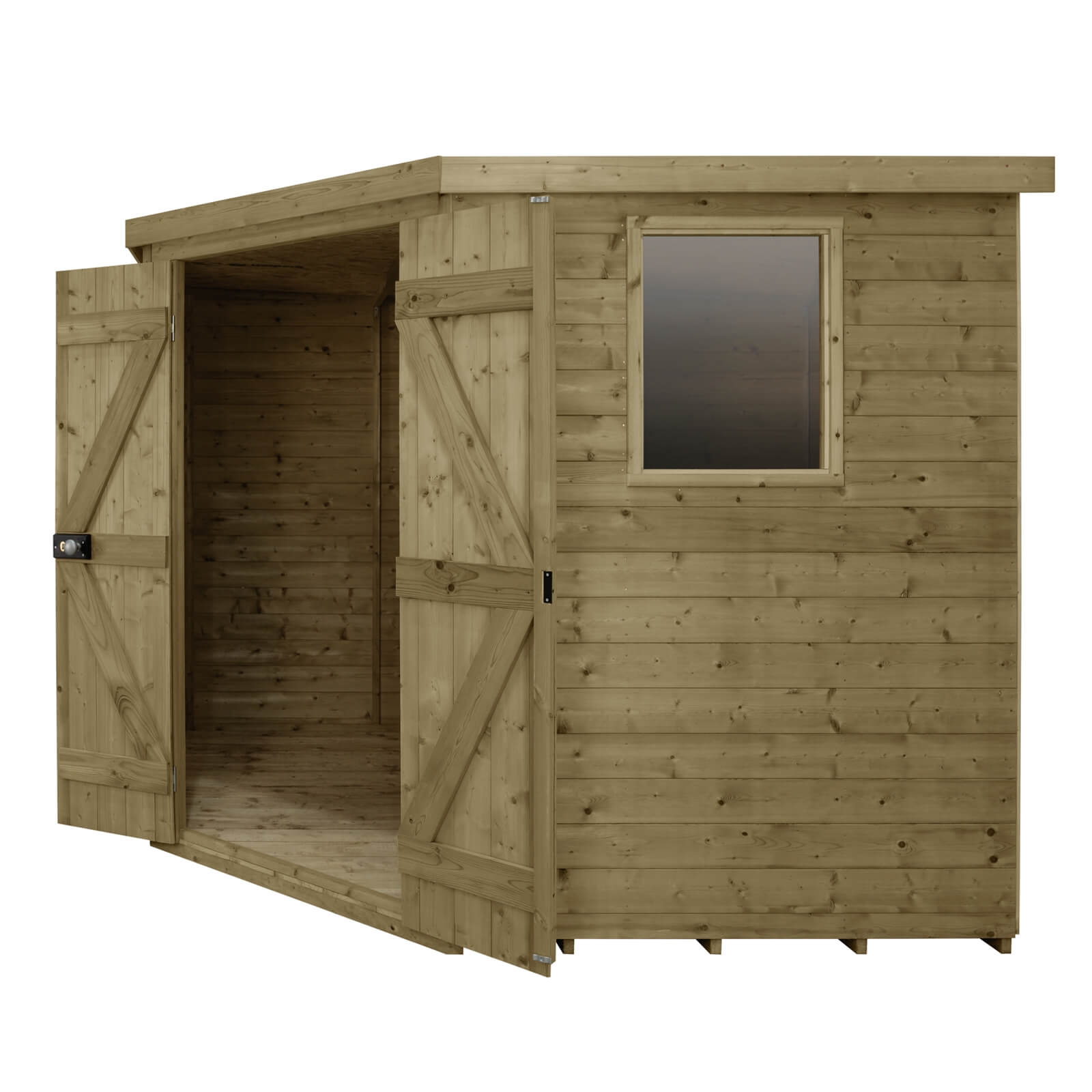 8x8ft Forest T&G Pressure Treated Corner Shed - incl. Installation
