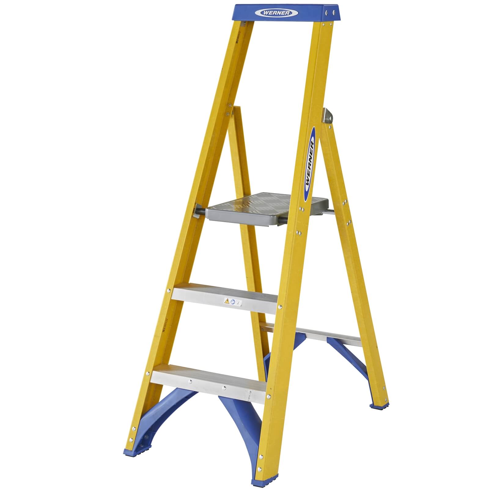 Werner Fibreglass Platform Step Ladder - 3 Tread