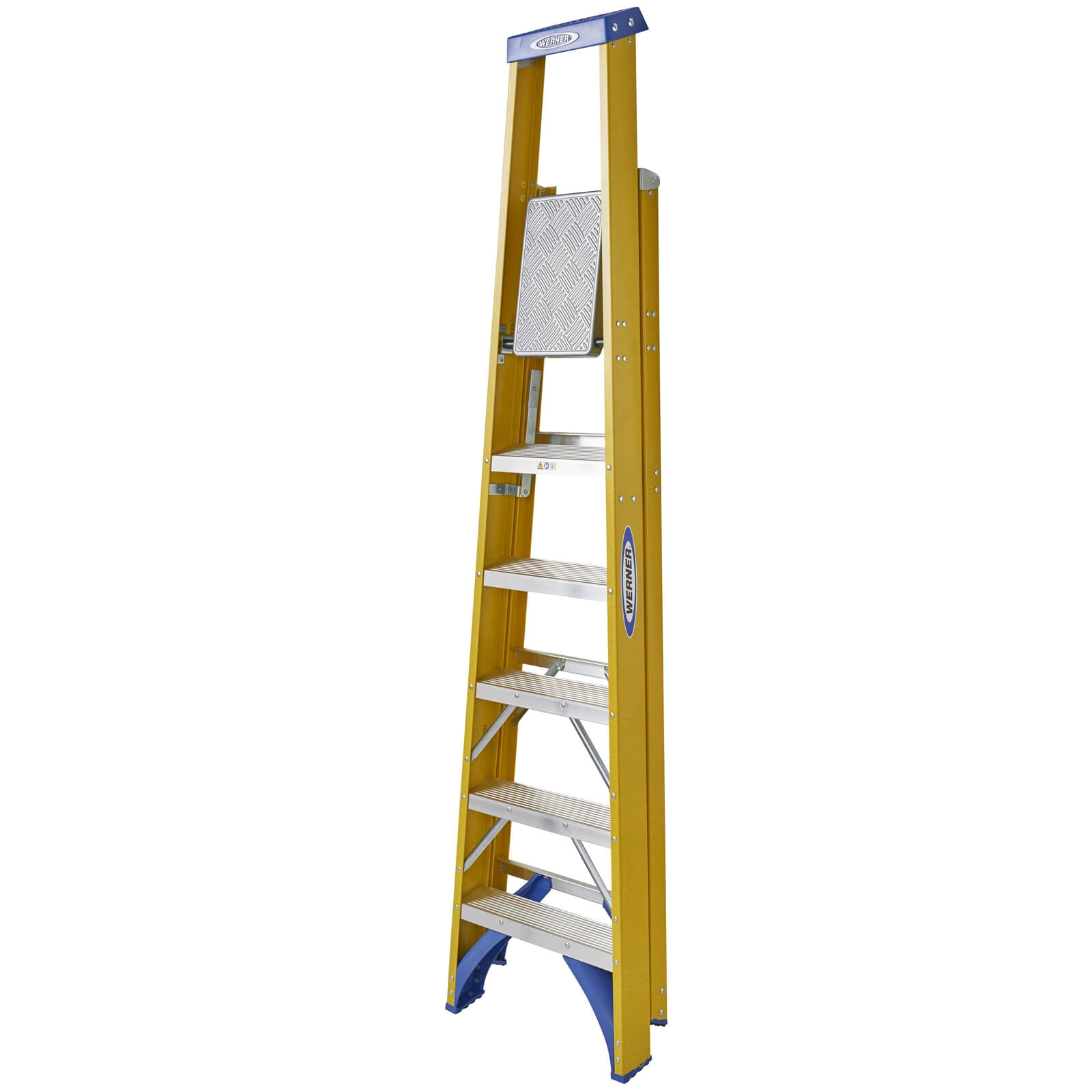 Werner Fibreglass Platform Step Ladder - 6 Tread