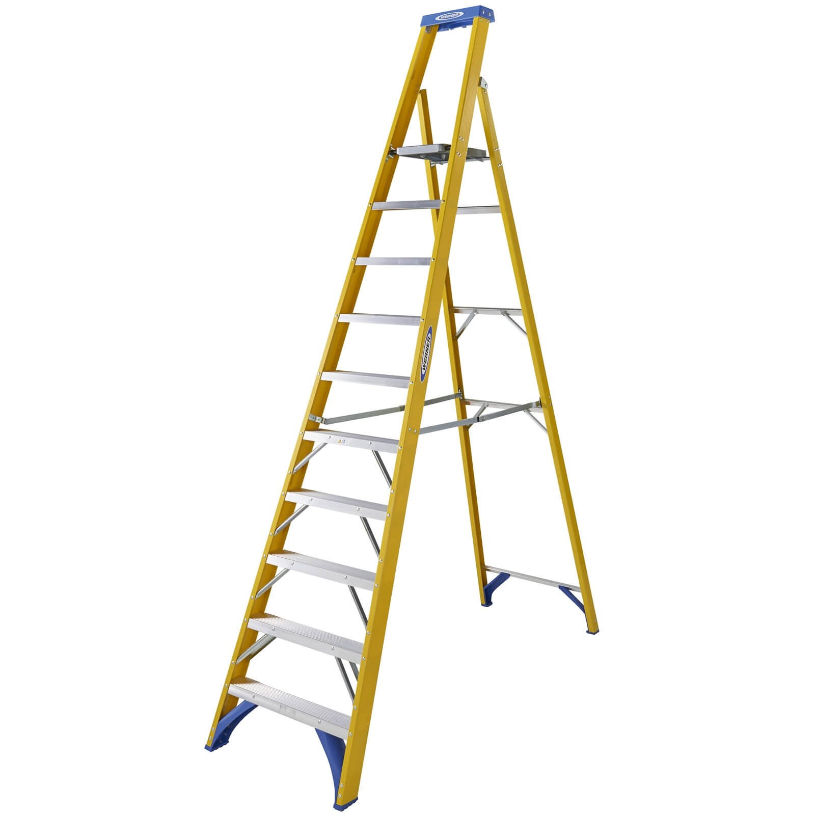 Werner Fibreglass Platform Step Ladder - 10 Tread