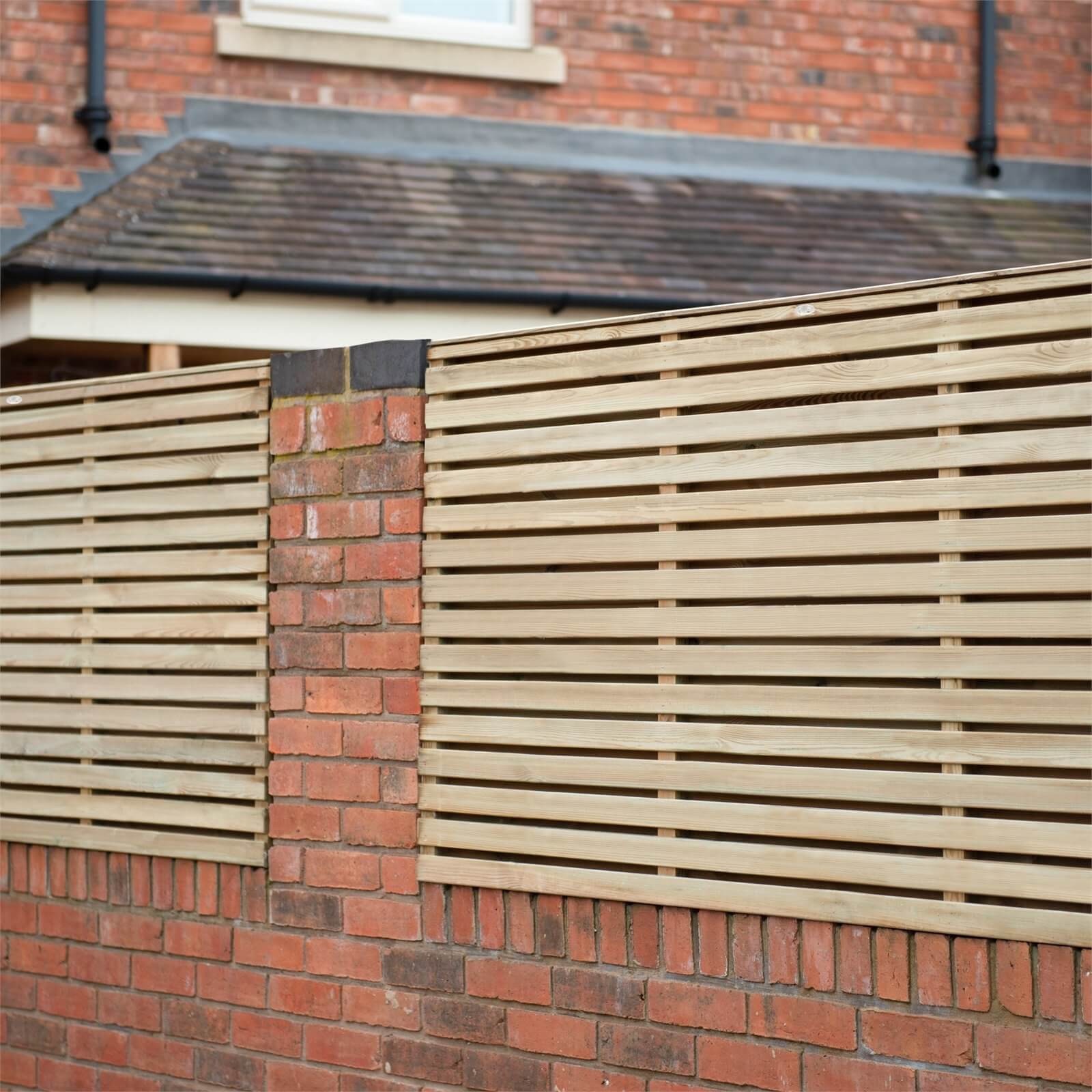 Forest Double Forest Slatted Fence Panel - 3ft - Pack of 4