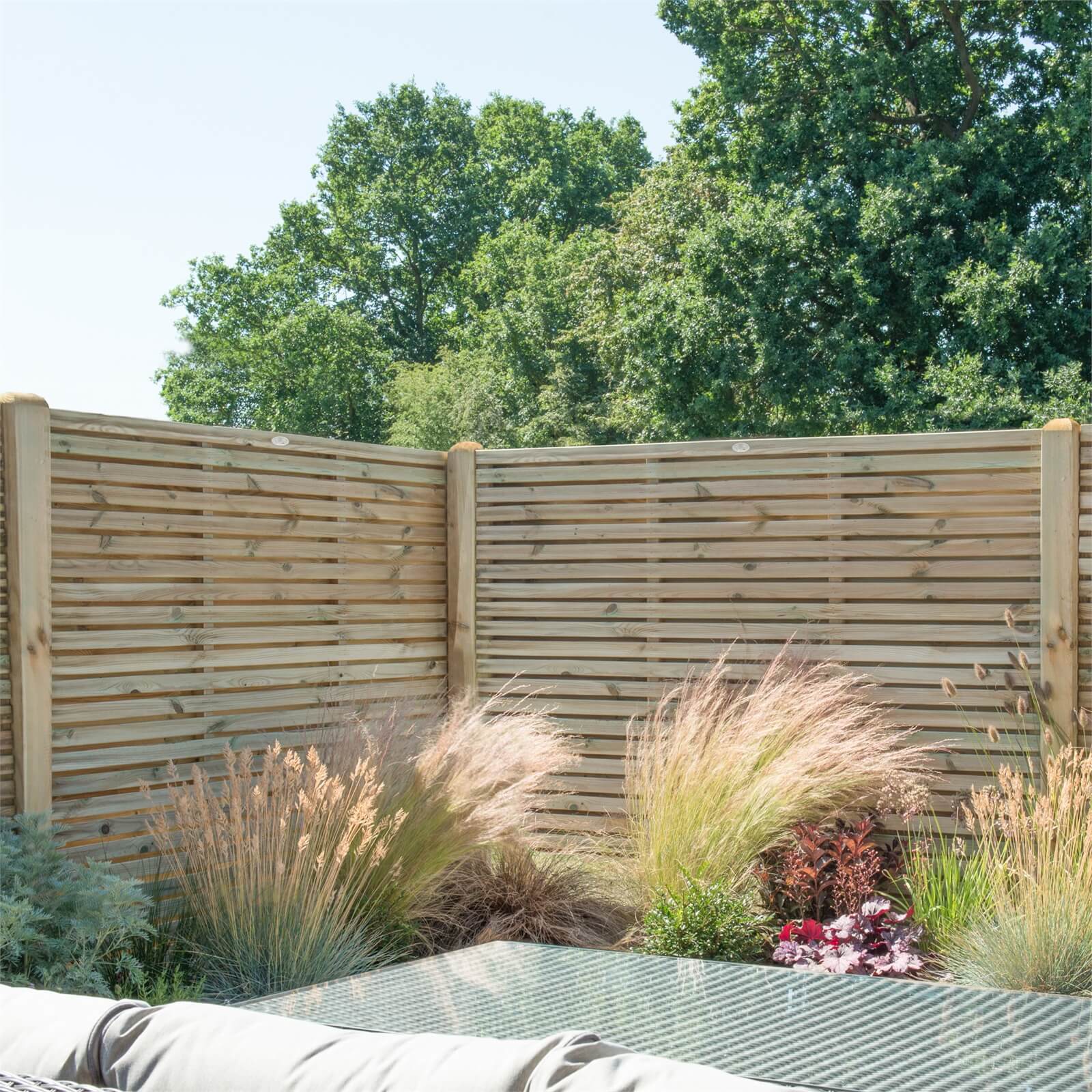 Forest Double Forest Slatted Fence Panel - 6ft - Pack of 4