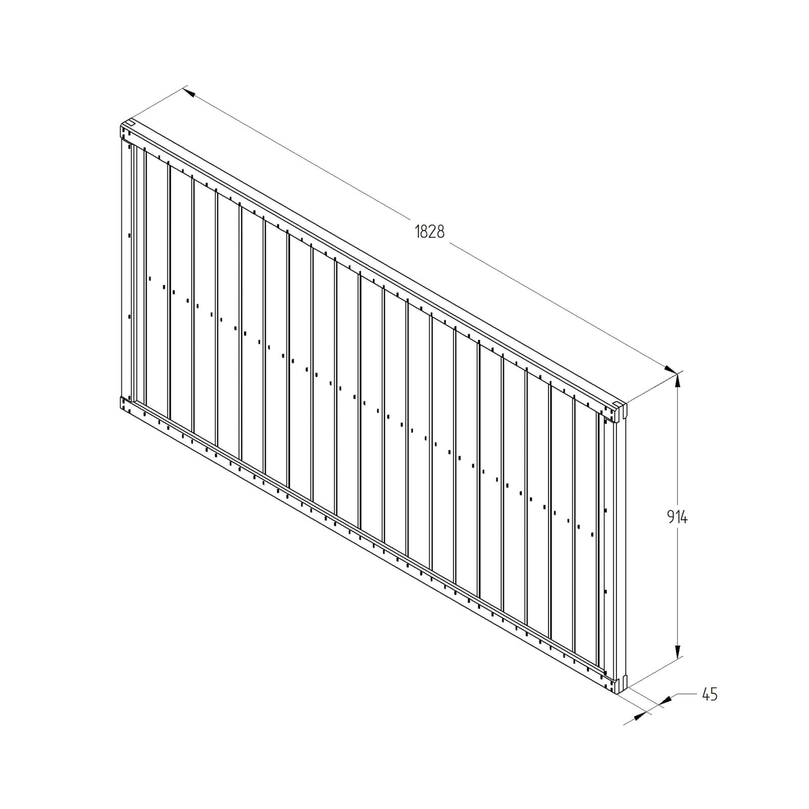 Forest Vertical Tongue & Groove Fence Panel - 3ft - Pack of 3