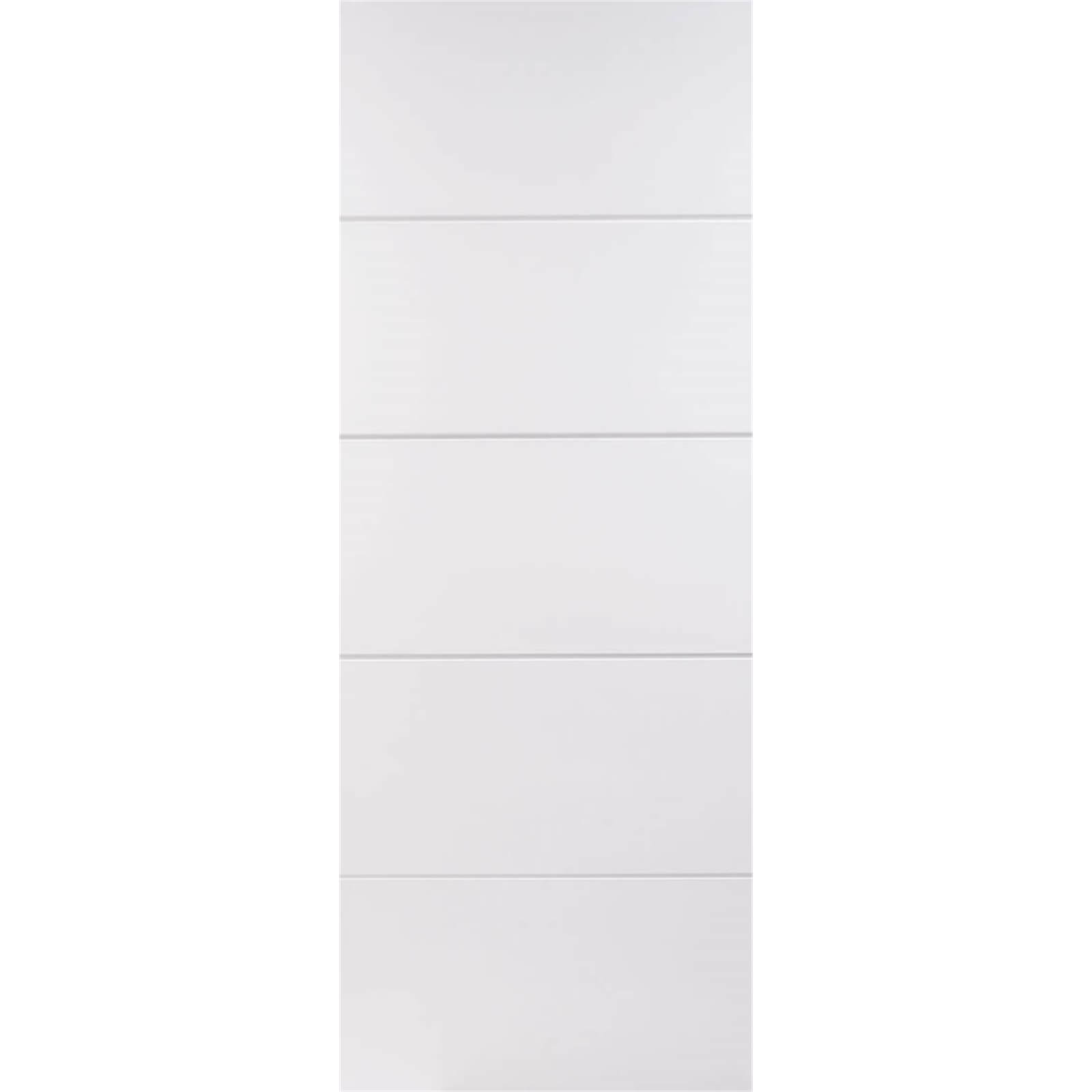 Horizontal 4 Line Internal Primed White 5 Panel Door - 762 x 1981mm