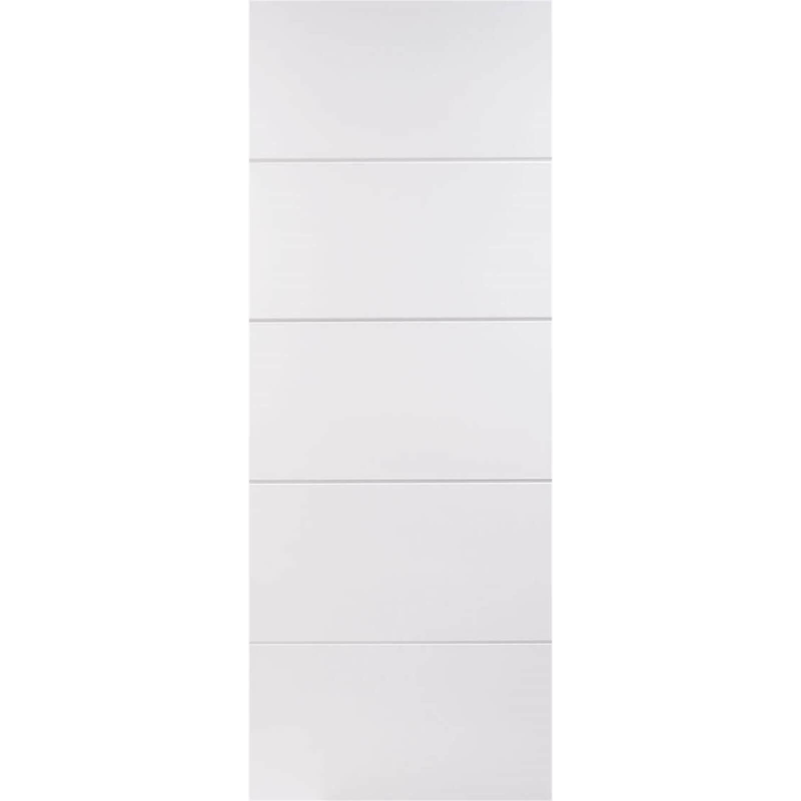 Horizontal 4 Line Internal Primed White 5 Panel Door - 838 x 1981mm