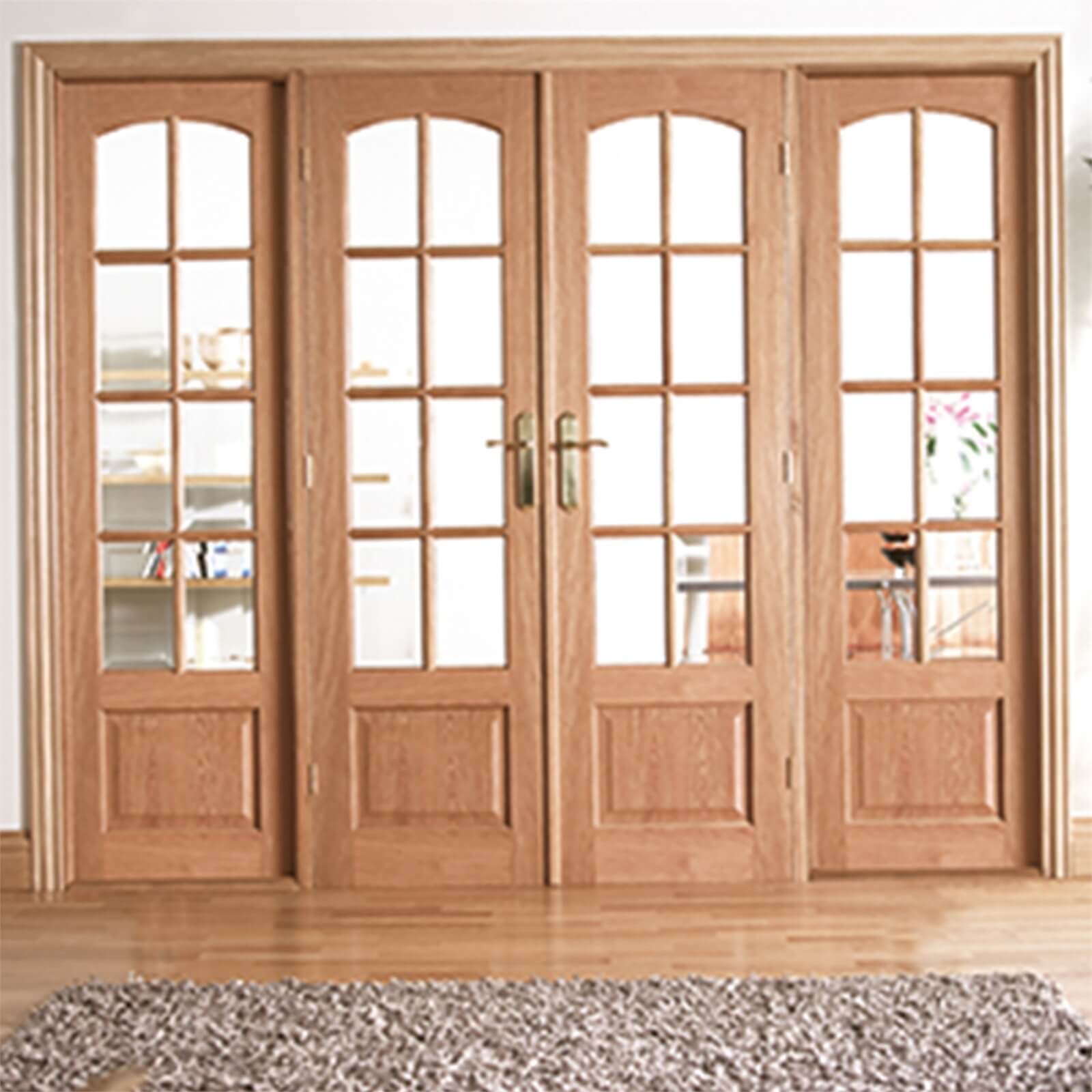 Worthing Internal Glazed Unfinished Oak Room Divider - 2478 x 2031mm