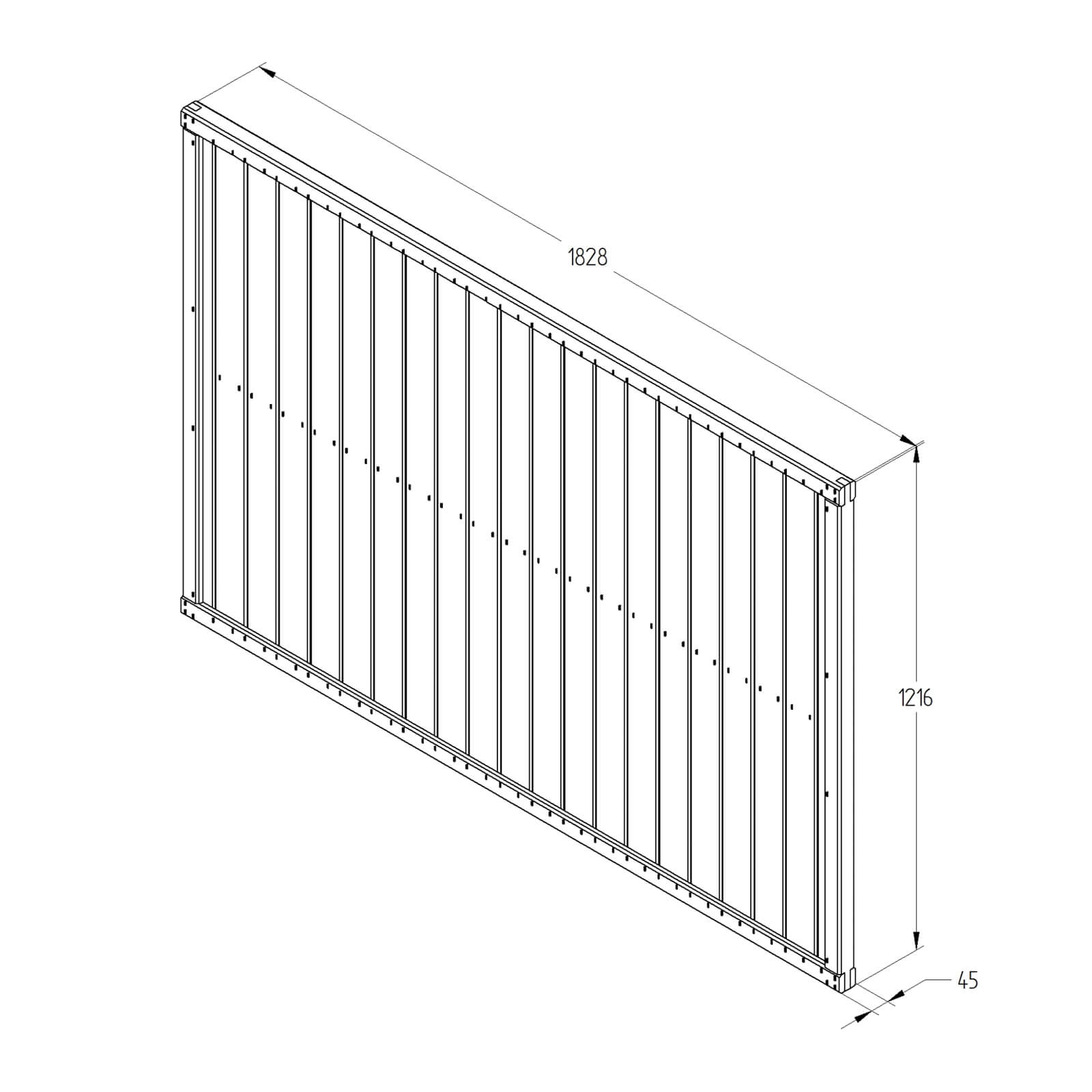 Forest Vertical Tongue & Groove Fence Panel - 4ft - Pack of 5