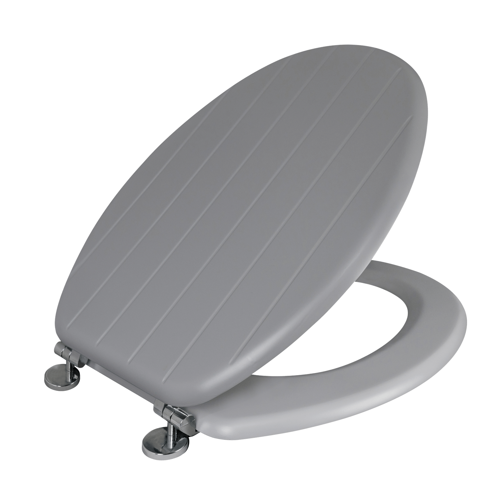 Allana Tongue & Groove Moulded Wood Toilet Seat - Grey