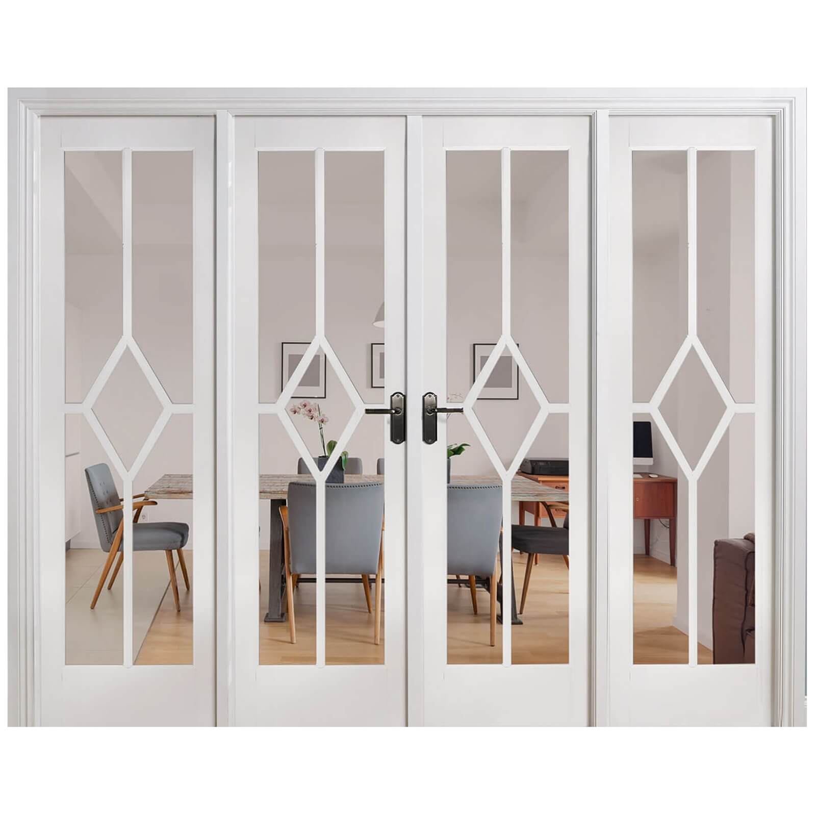 Reims Internal Glazed Primed White Room Divider - 2478 x 2031mm