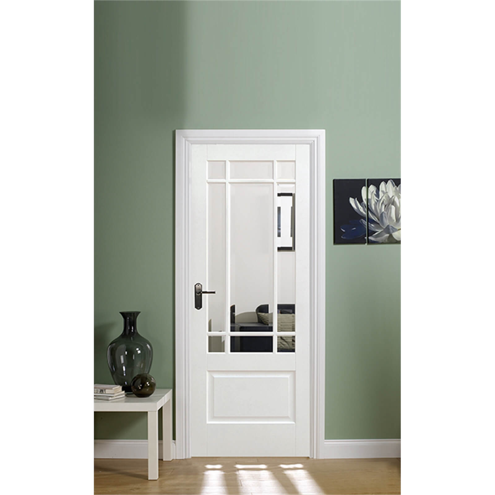 Downham Internal Glazed Primed White 9 Lite Door - 686 x 1981mm