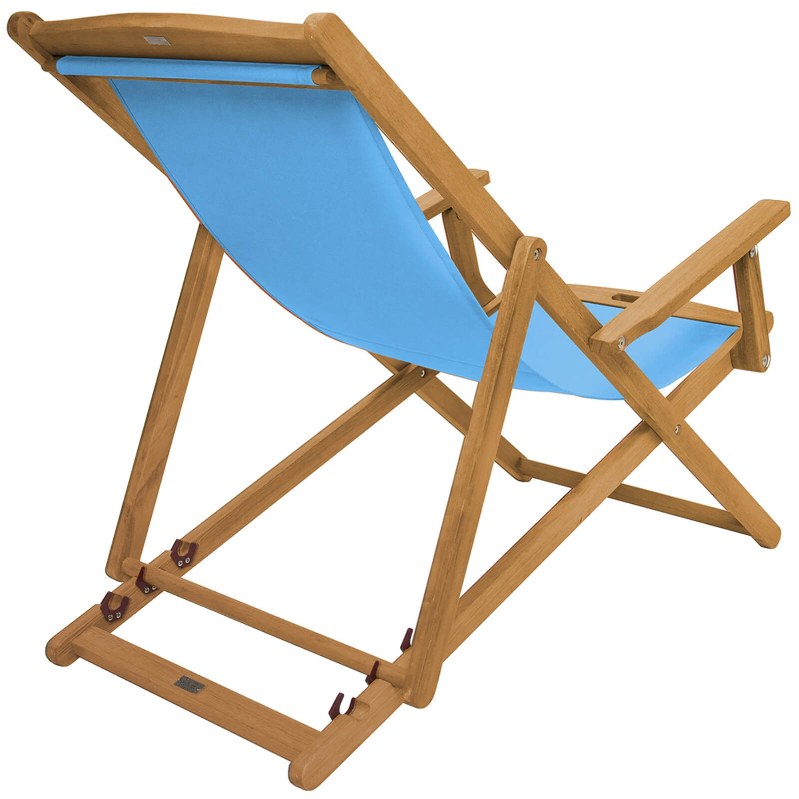 Charles Bentley Wooden FSC Eucalyptus Folding Deck Chair - Teal