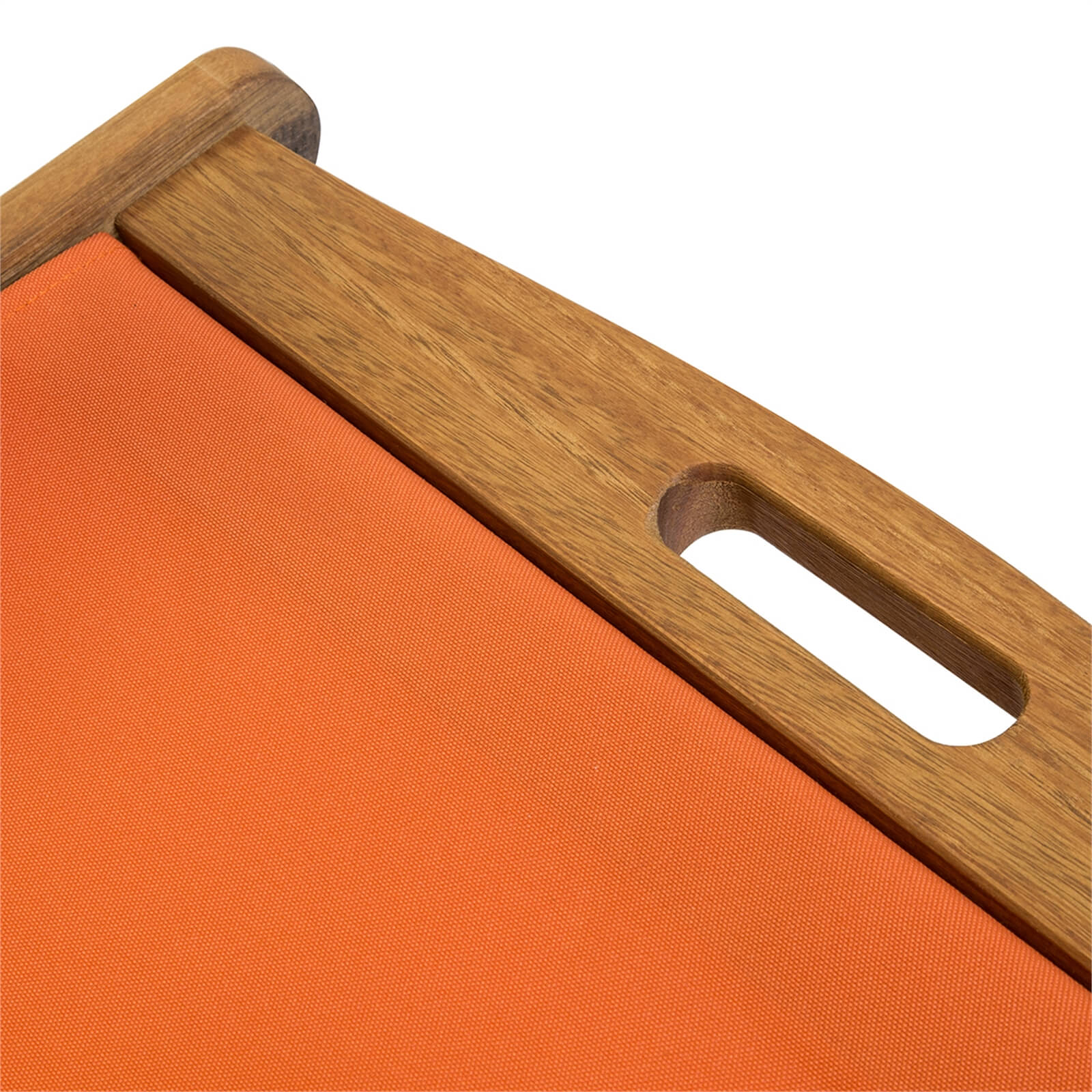 Charles Bentley Wooden FSC Eucalyptus Folding Deck Chair - Orange