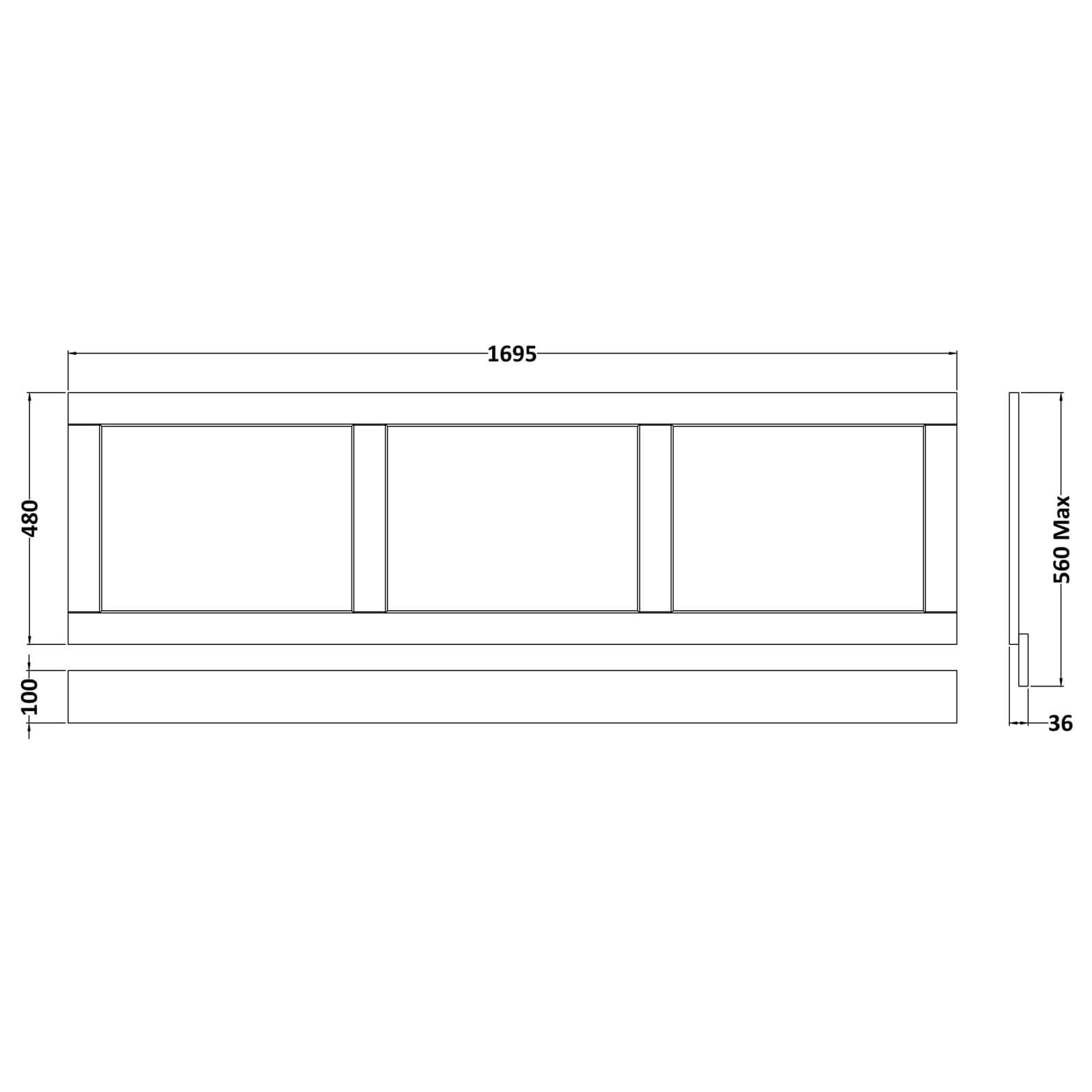 Balterley Harrington 1700mm Front Bath Panel - Cashmere