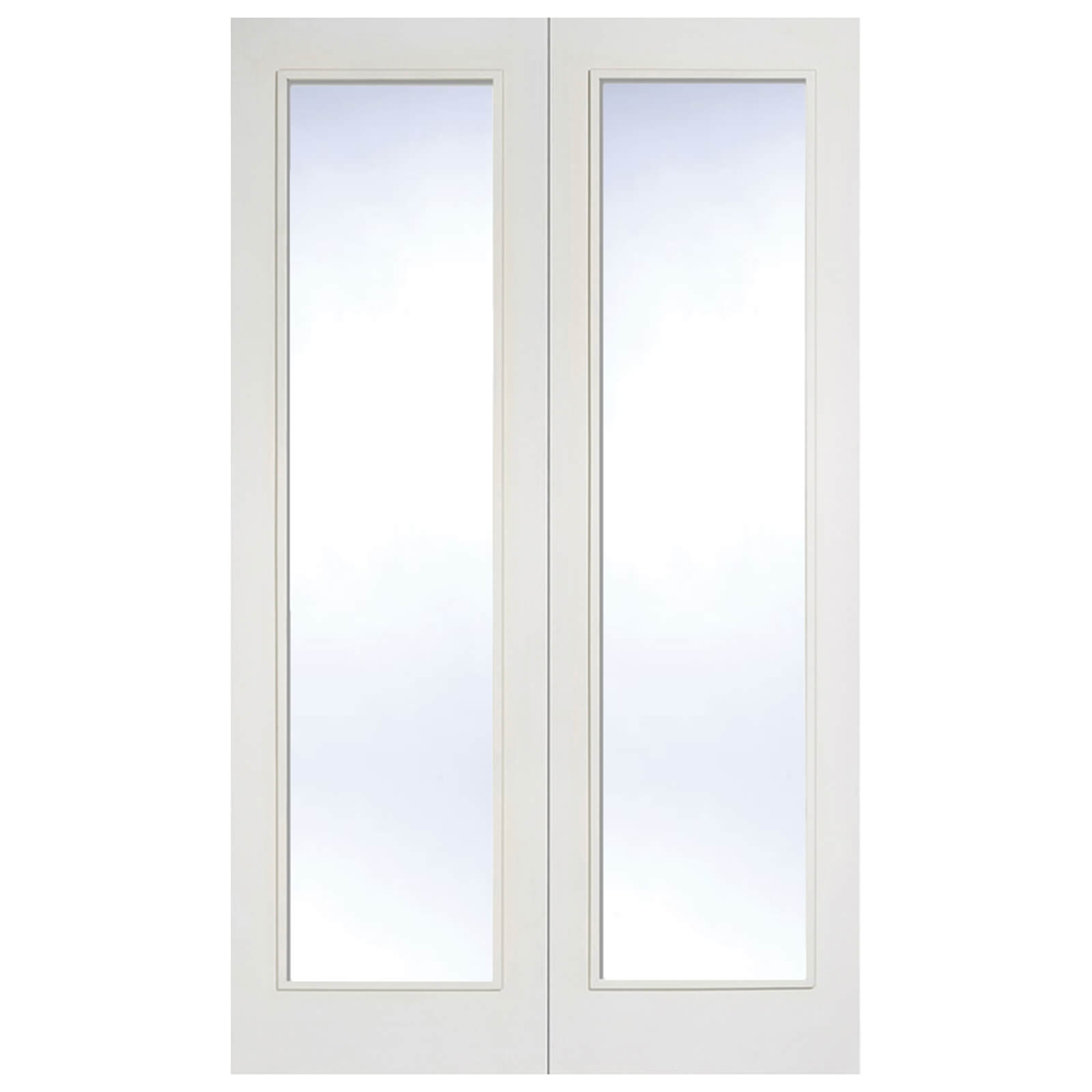 Pattern 20 Internal Glazed Primed White 1 Lite Pair Doors - 1524 x 1981mm