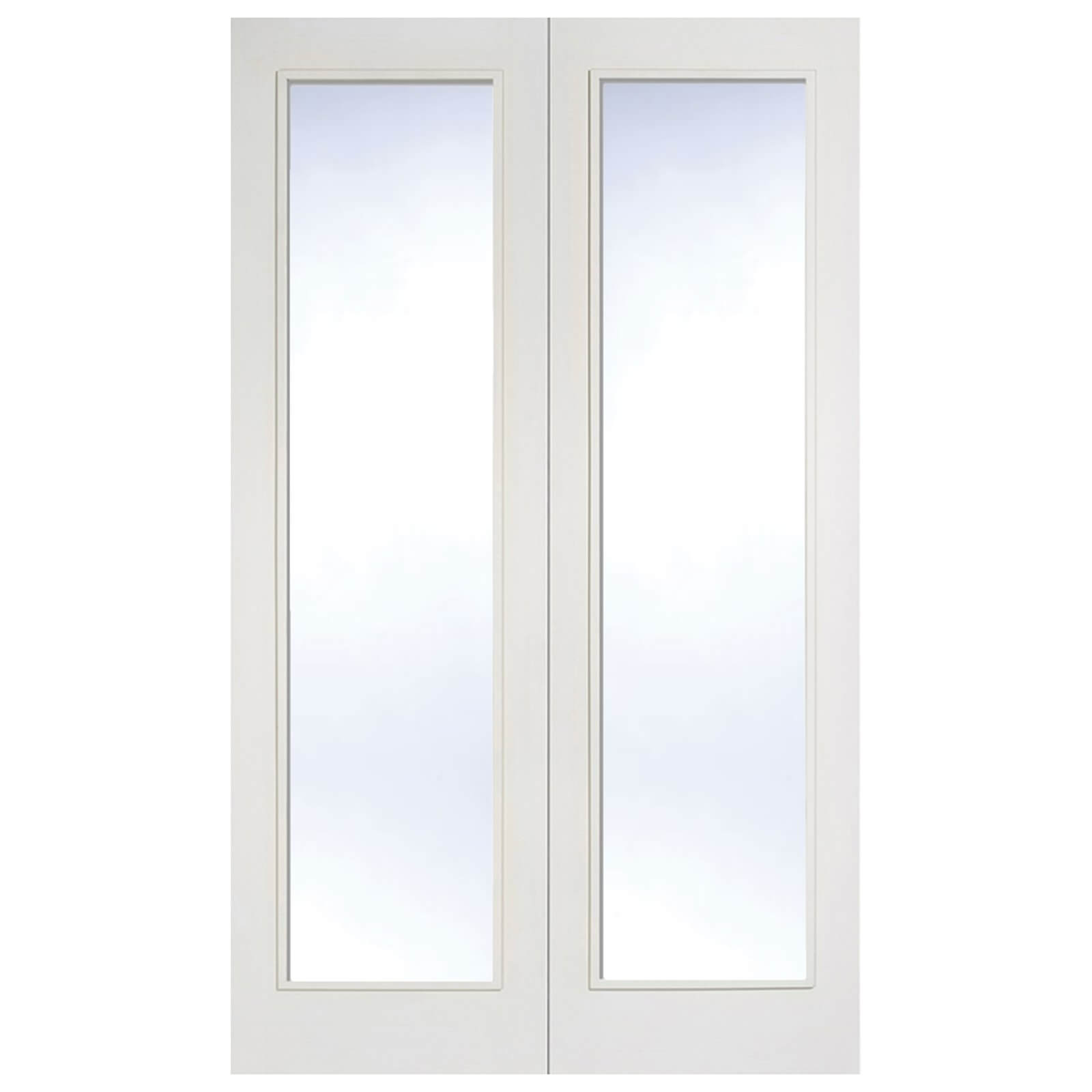 Pattern 20 Internal Glazed Primed White 1 Lite Pair Doors - 1220 x 1981mm